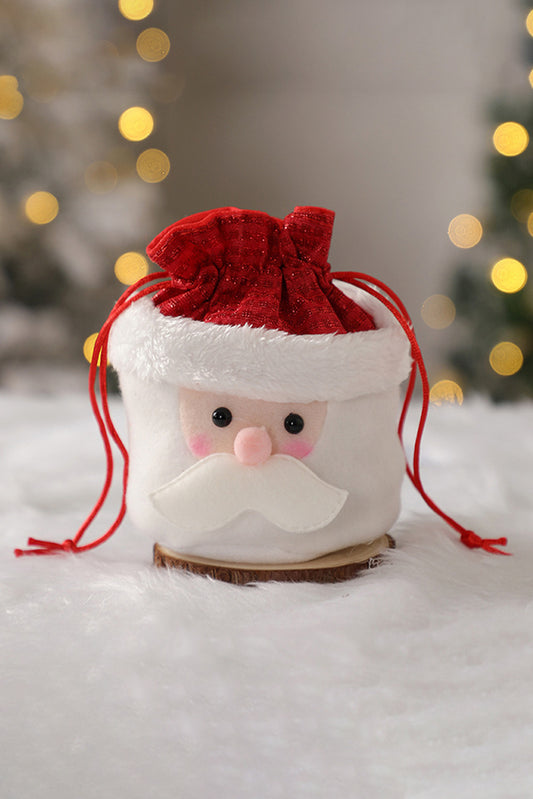 White Santa Clause Cartoon Christmas Candy Gift Bag