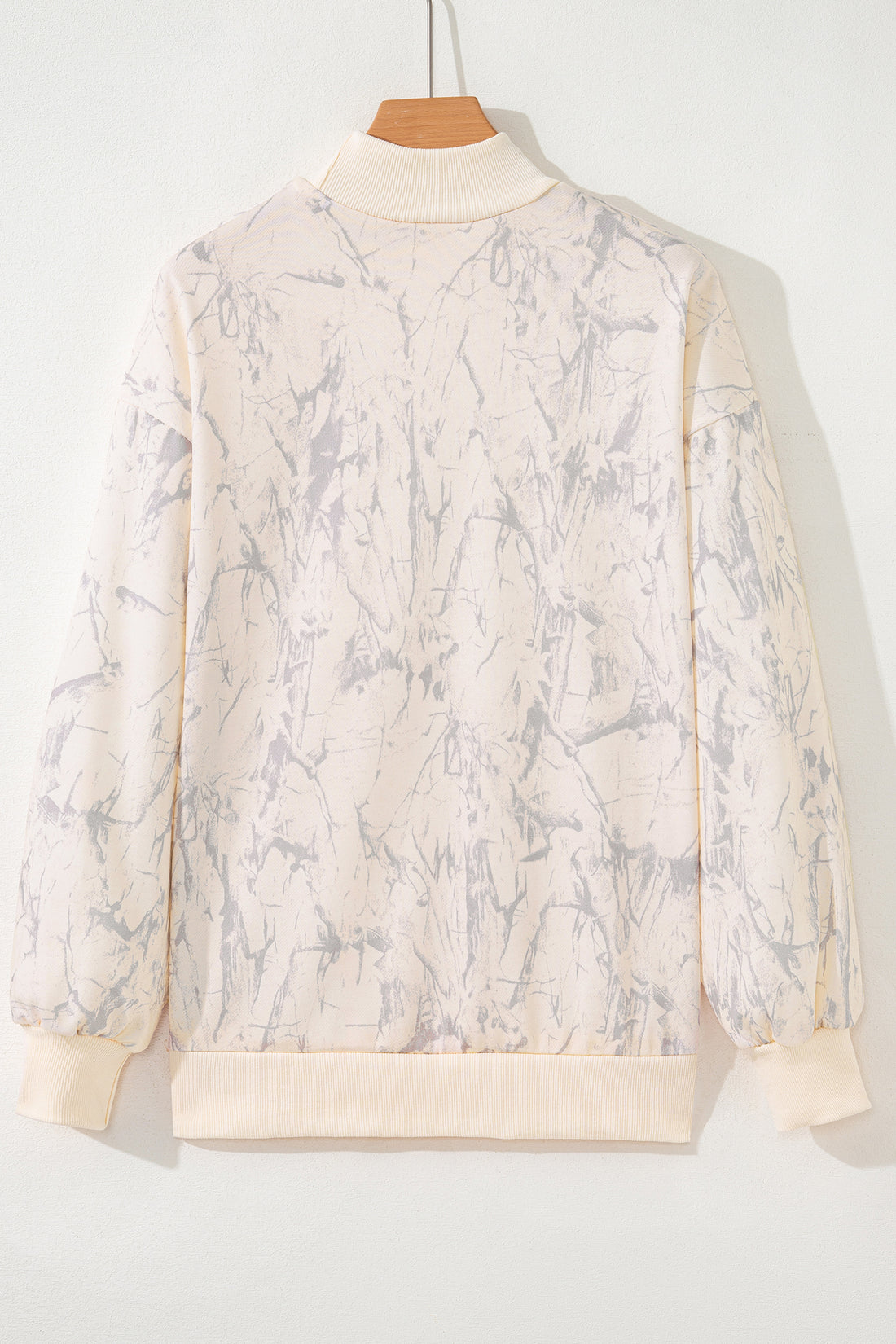 Khaki Camo Mock Neck Baggy Sweatshirt