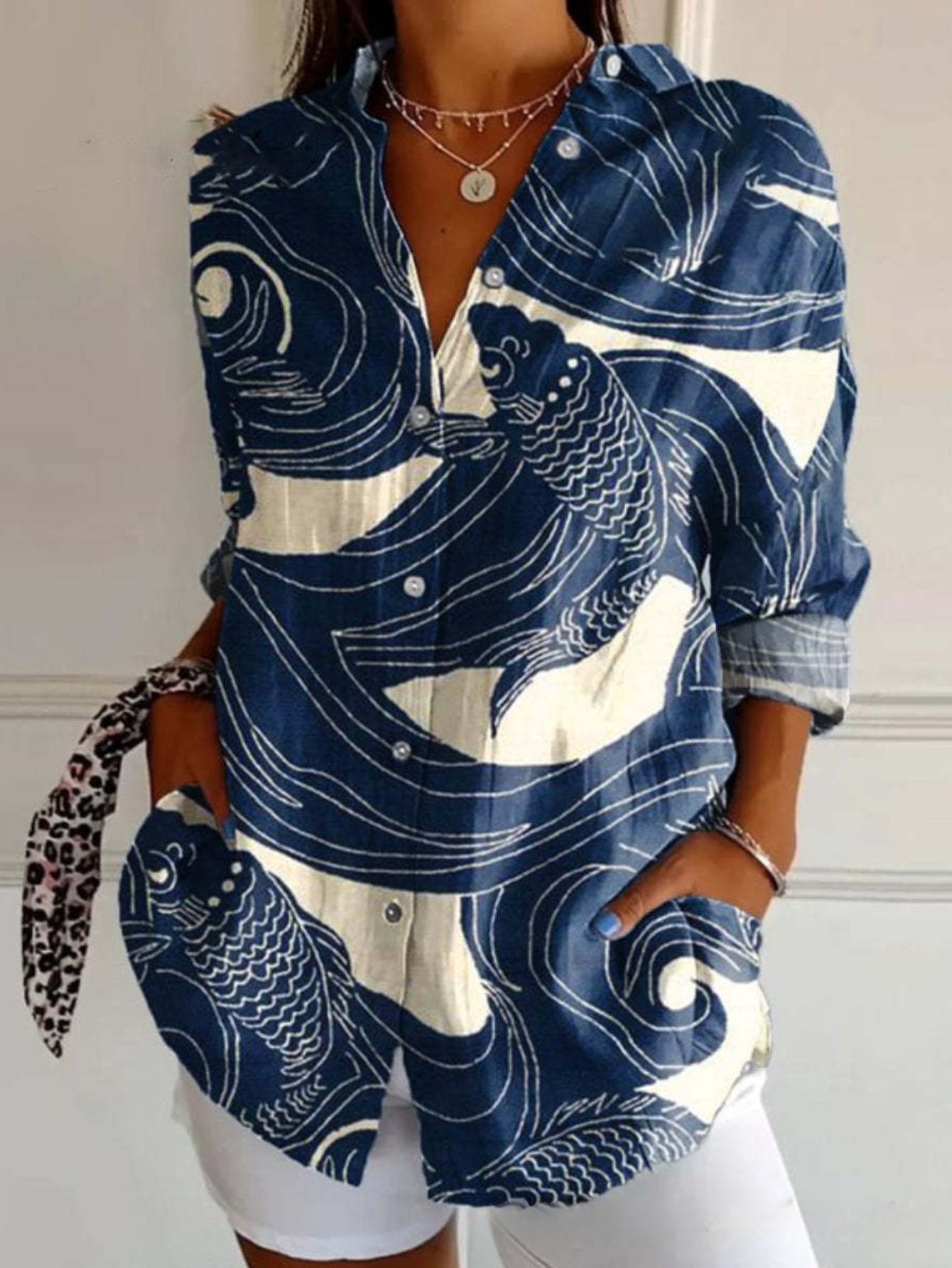 Casual Shirt Long Sleeve Floral Regular Loose Top