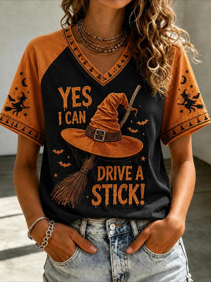 100% Cotton V Neck Vintage Regular Print Fit T-Shirt