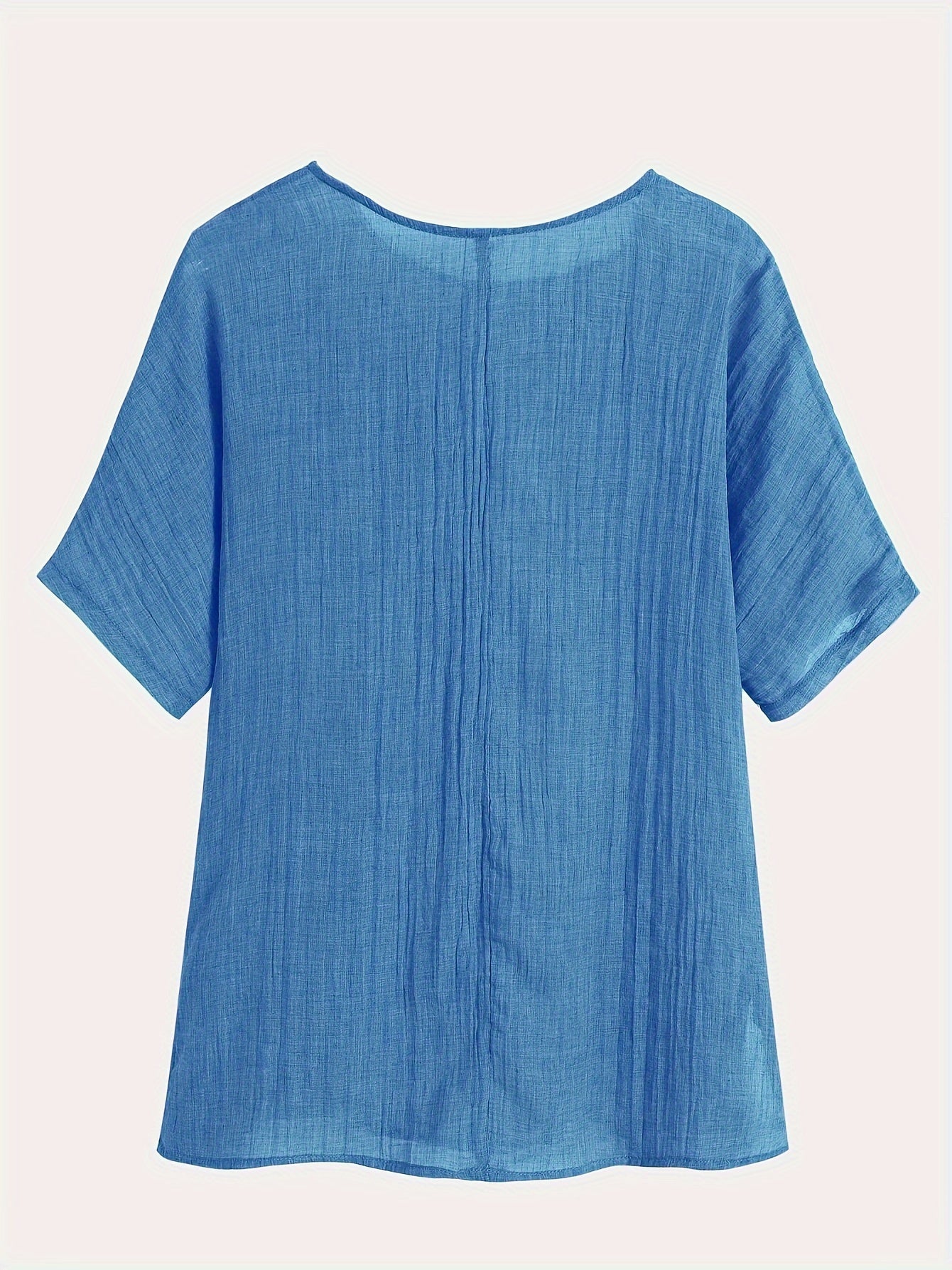 Solid Crew Neck T-Shirt, Casual Short Sleeve Loose Comfy Top