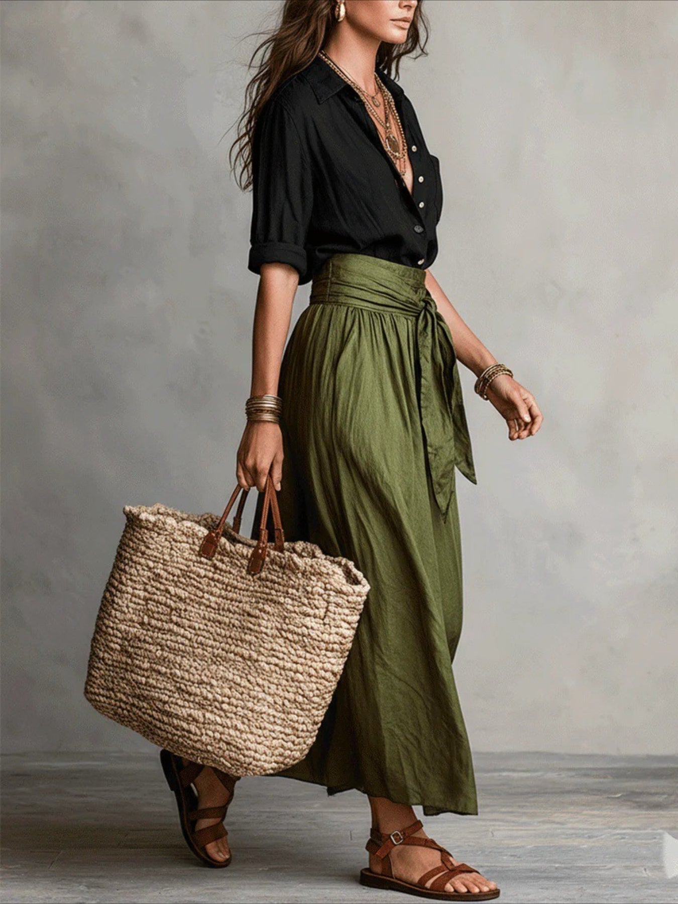 2pcs Color-blocking Casual Fashion Half Length Skirt And Shirt 2pcs Set