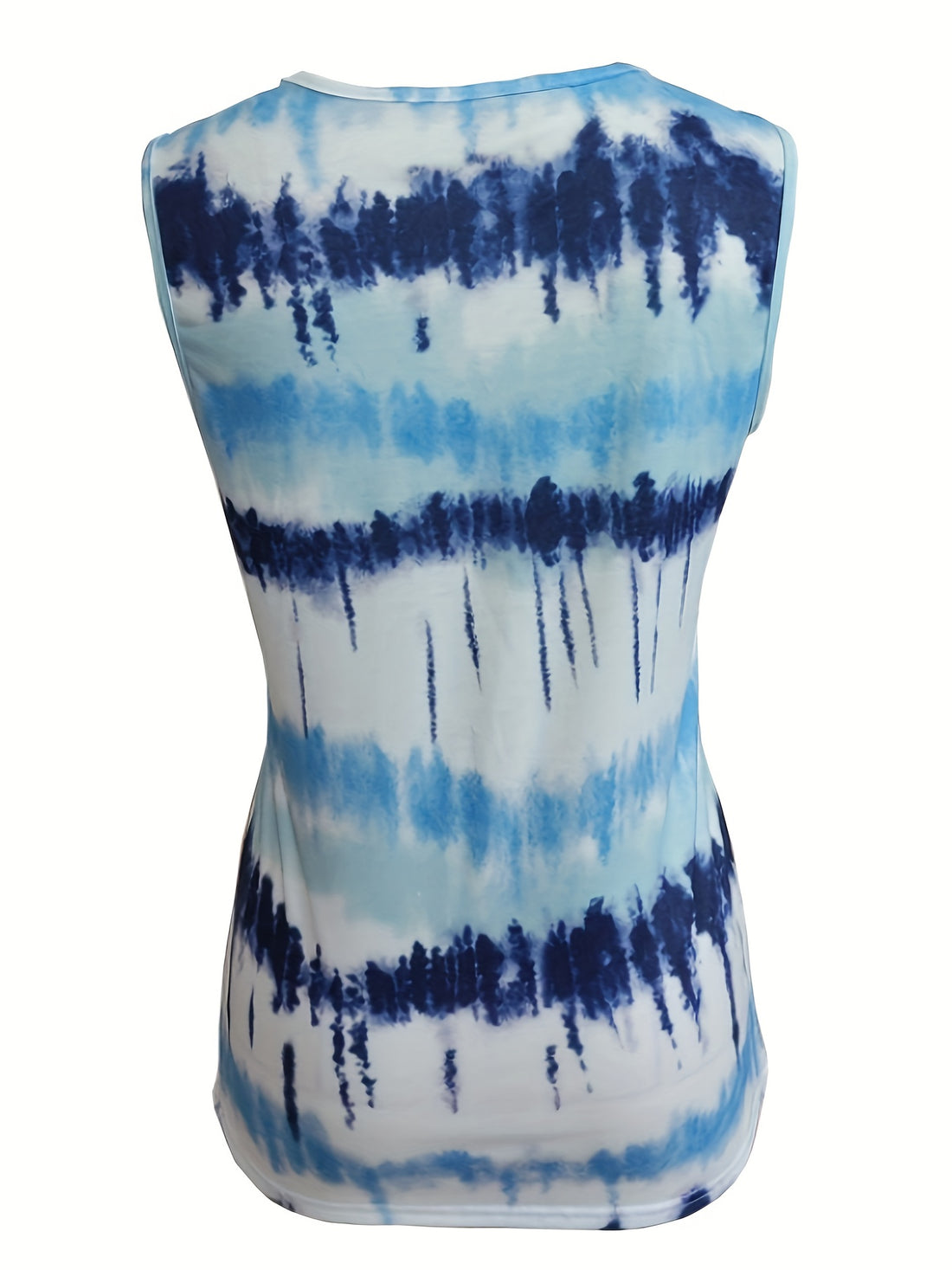 Abstract Print Ring Tank Top, Casual Sleeveless Tank Top