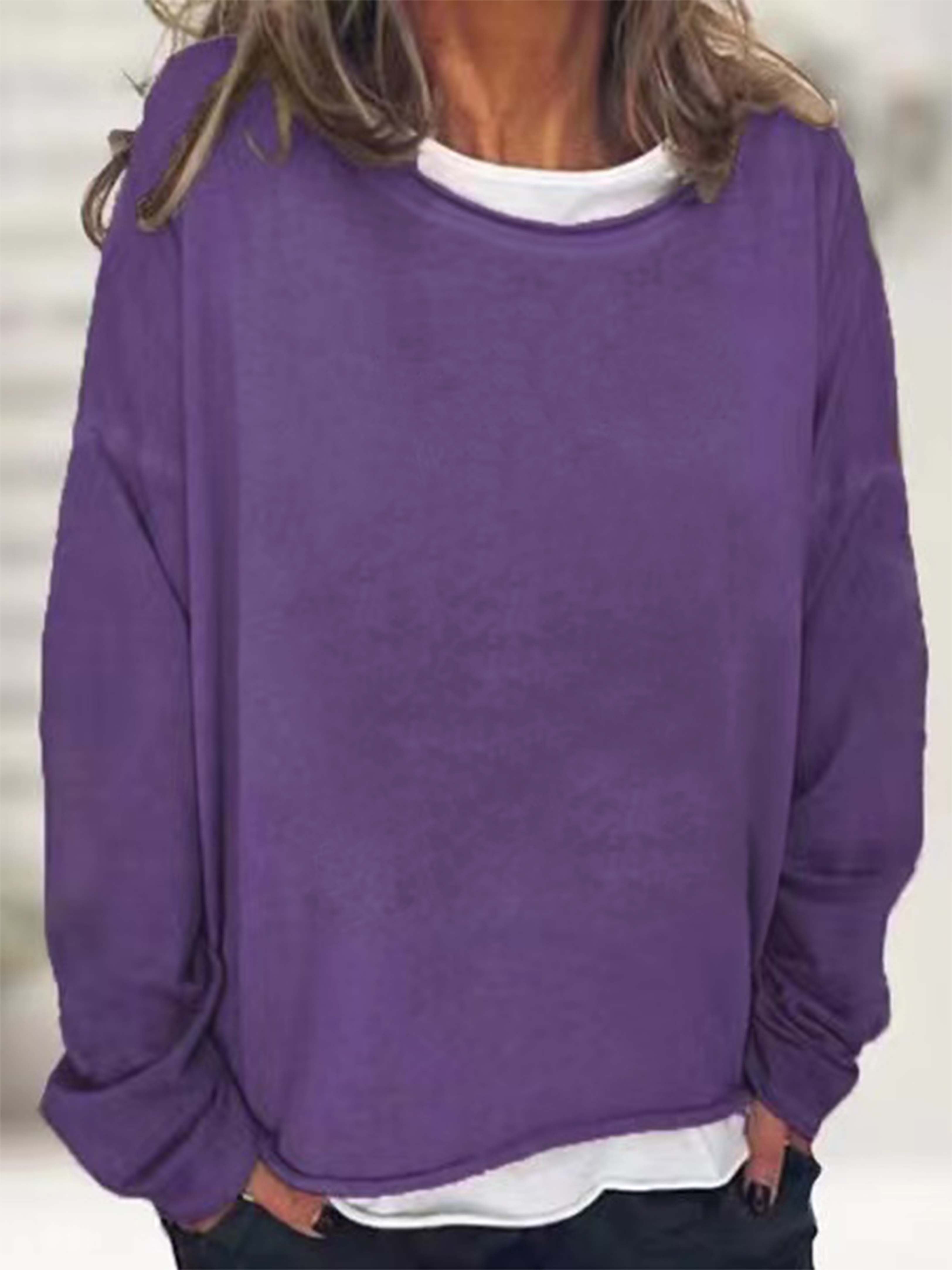 Solid Crew Neck Sweatshirt, Casual Long Sleeve Sweatshirt