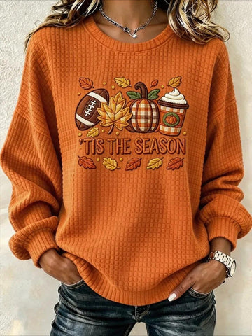 'TIS THE SEASON Casual Crew Neck Halloween Regular Fit Sweatshirt