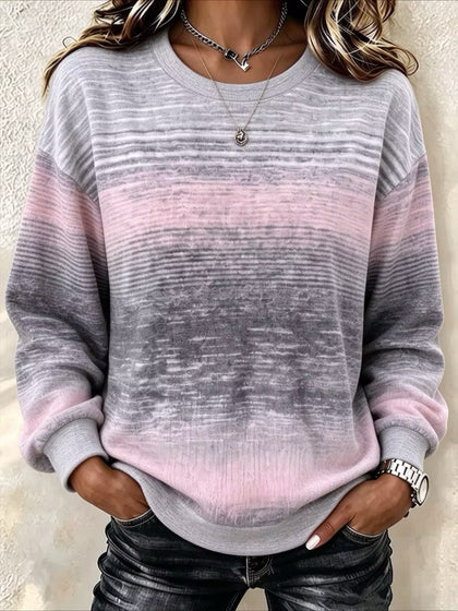 Regular Fit Crew Neck Abstract Casual Sweatshirt