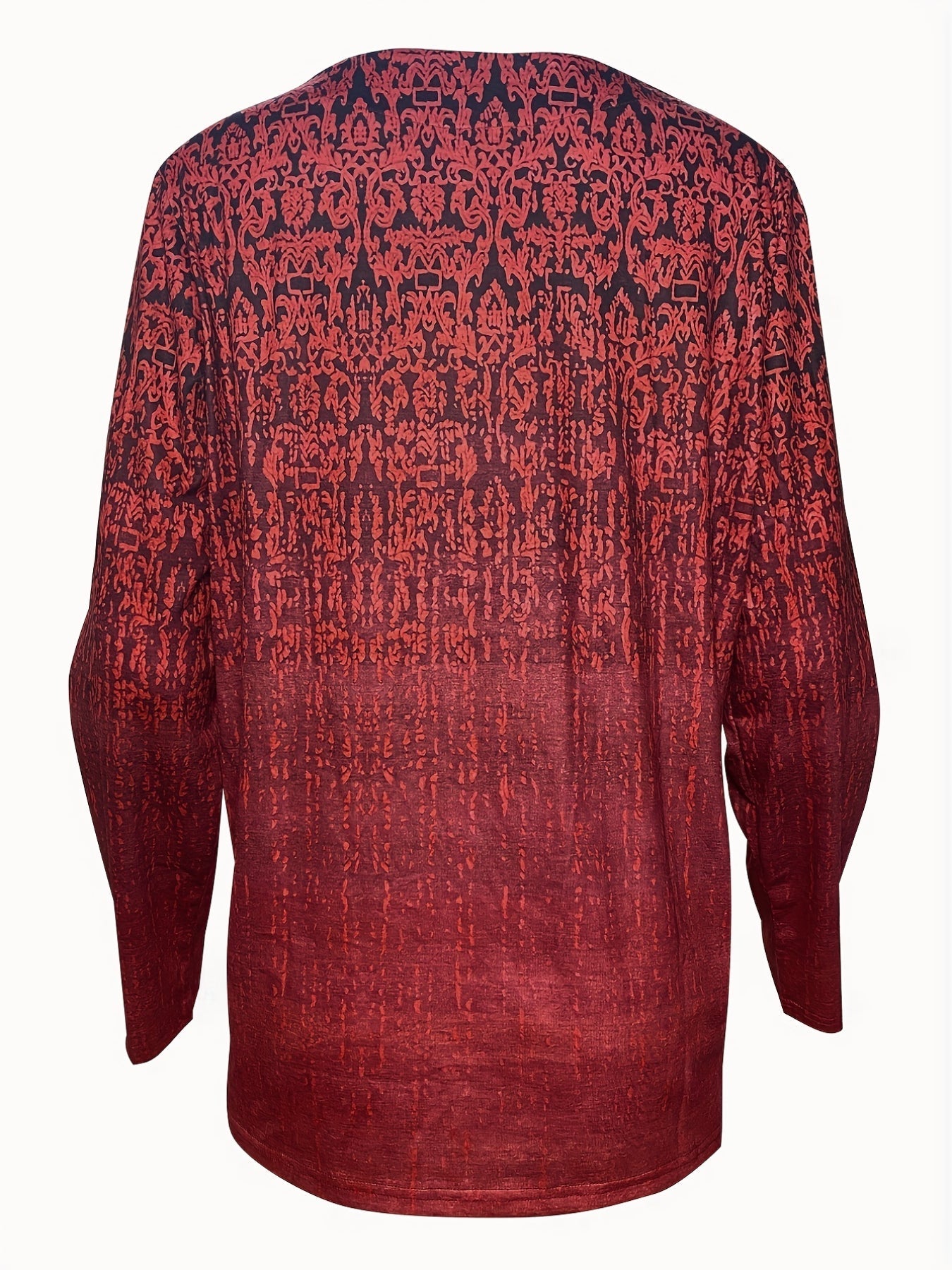 Floral Print Pullover Sweatshirt, Casual Long Sleeve V-neck Sweatshirt