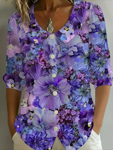 Crew Neck Short Sleeve Patterns Regular Shirt