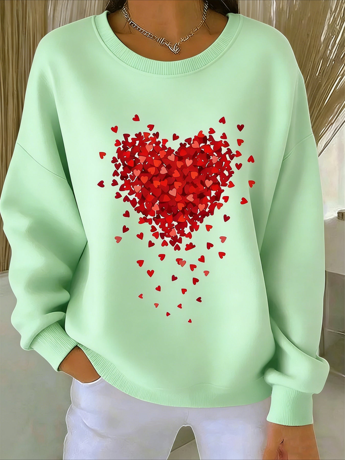 Love Casual Abstract Sweater Tee