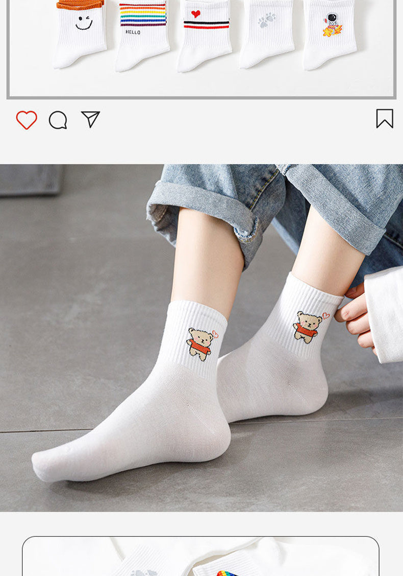 Free Gift Academic Style Stocks, Cute & Soft Crew Socks, Stylish Korean Fashion Aesthetic