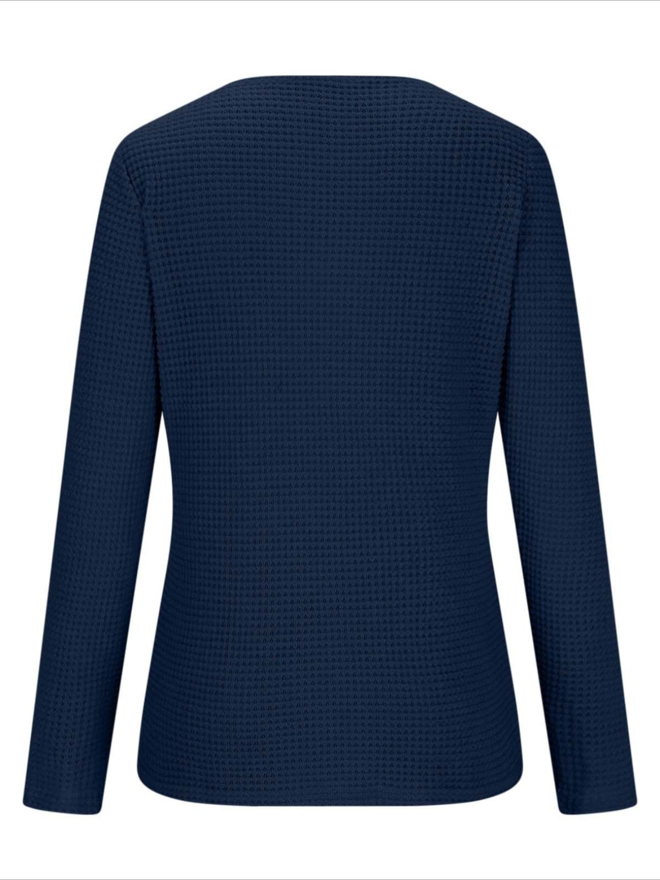 Pineapple Checked Lace Splicing Long Sleeve Solid Color T-shirt