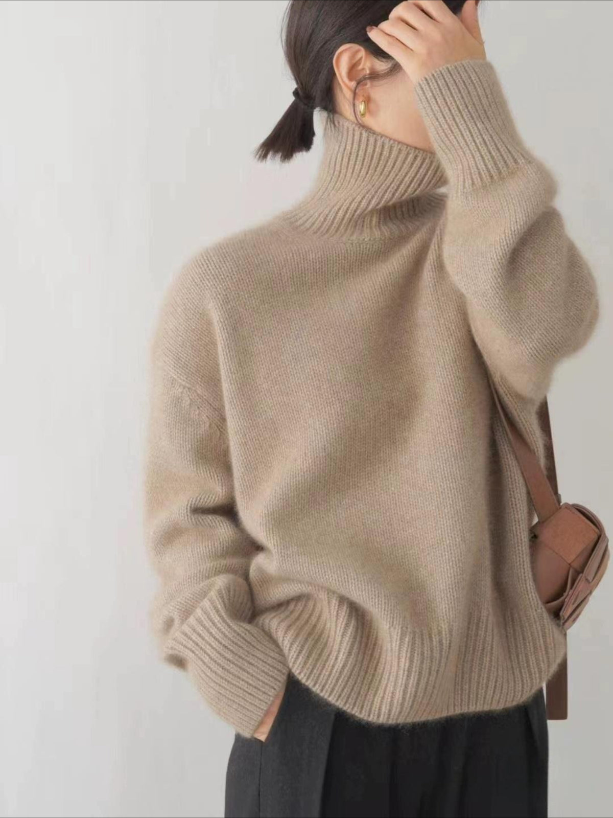 Lazy Style Loose and Versatile Knitted Pullover Sweater