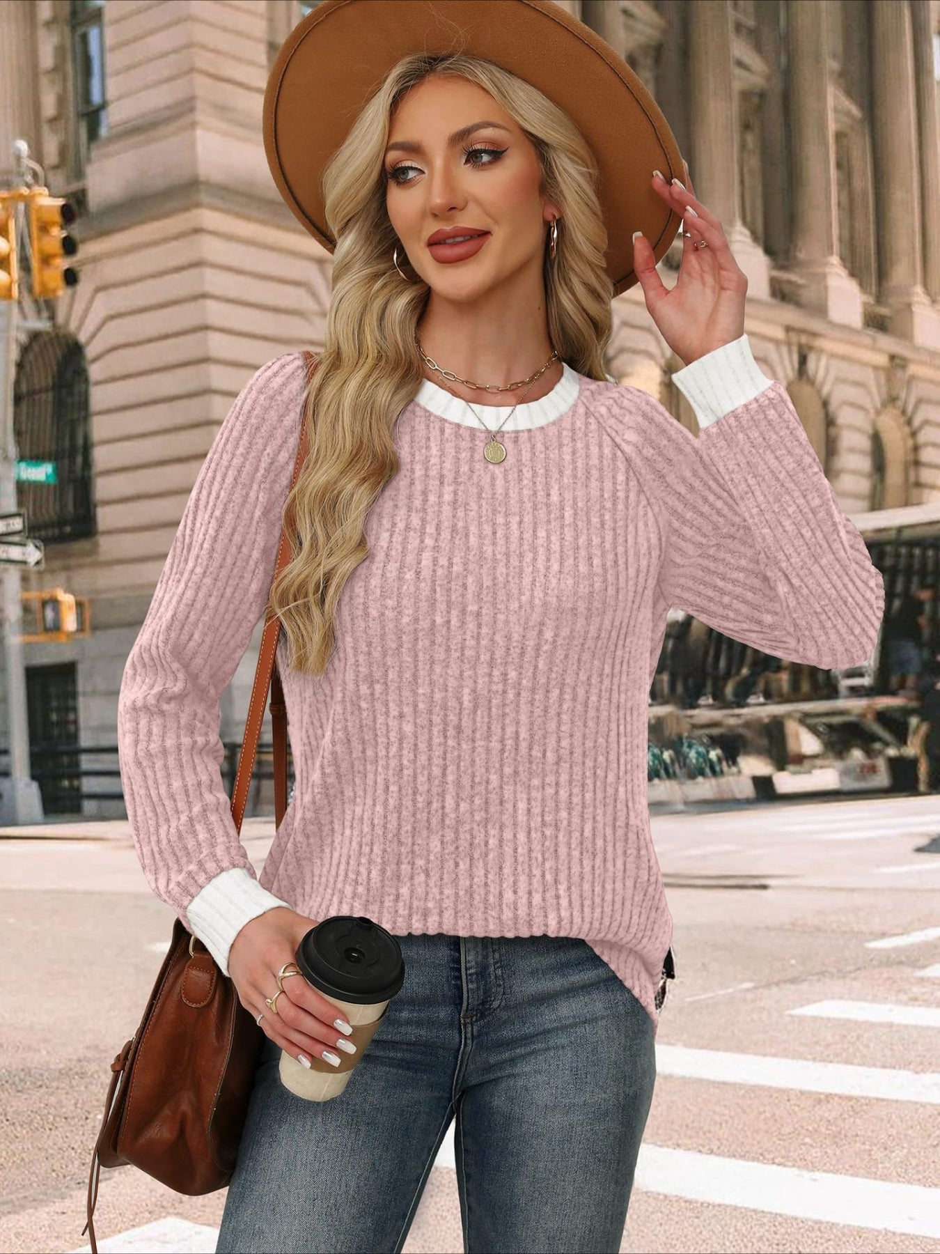 Loose Casual Fluff/Granular Fleece Fabric T-Shirt