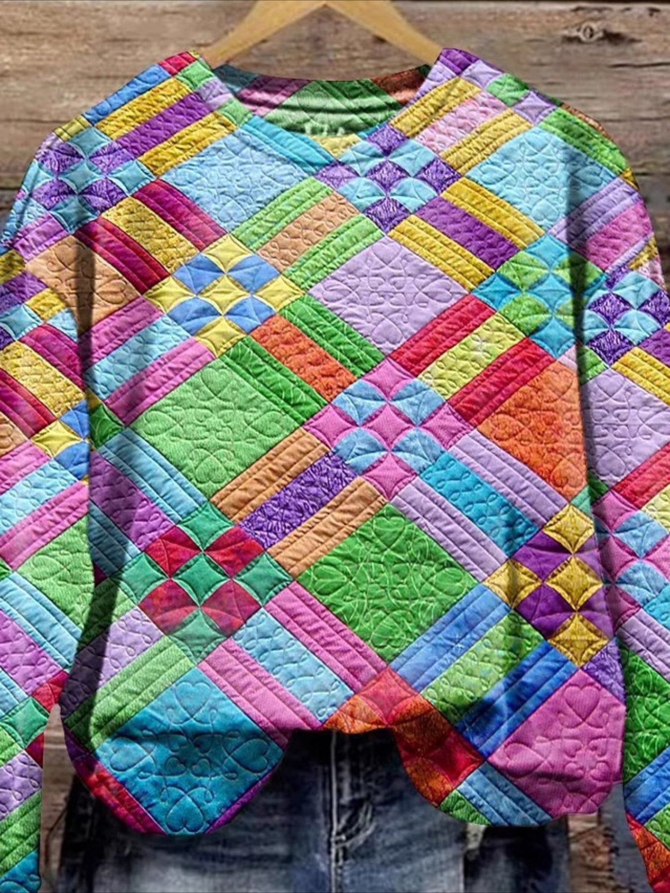 Geometric Casual Polyester Daily Loose Sweatshirts