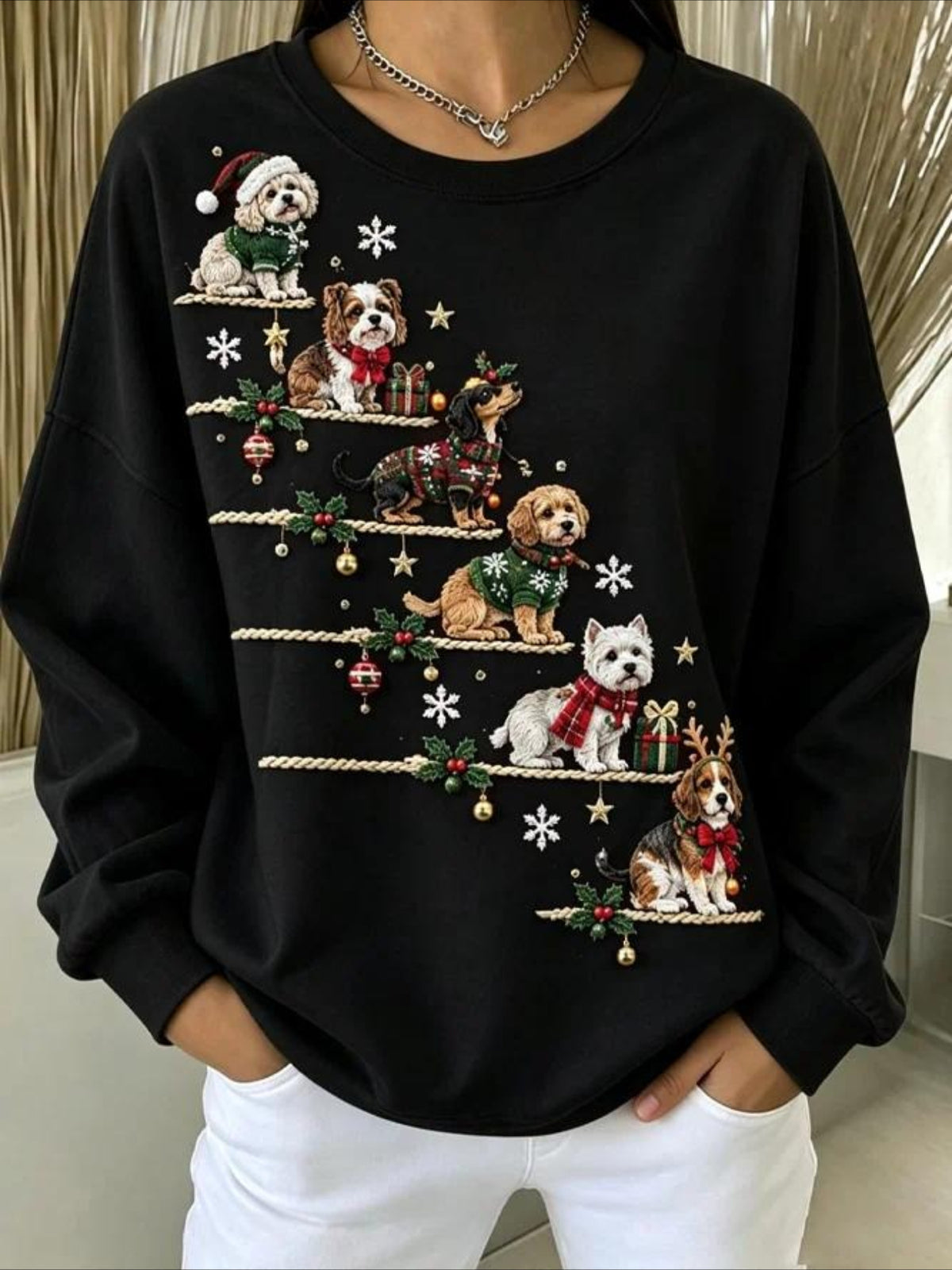 Christmas Crew Neck Long Sleeve Sweatshirt
