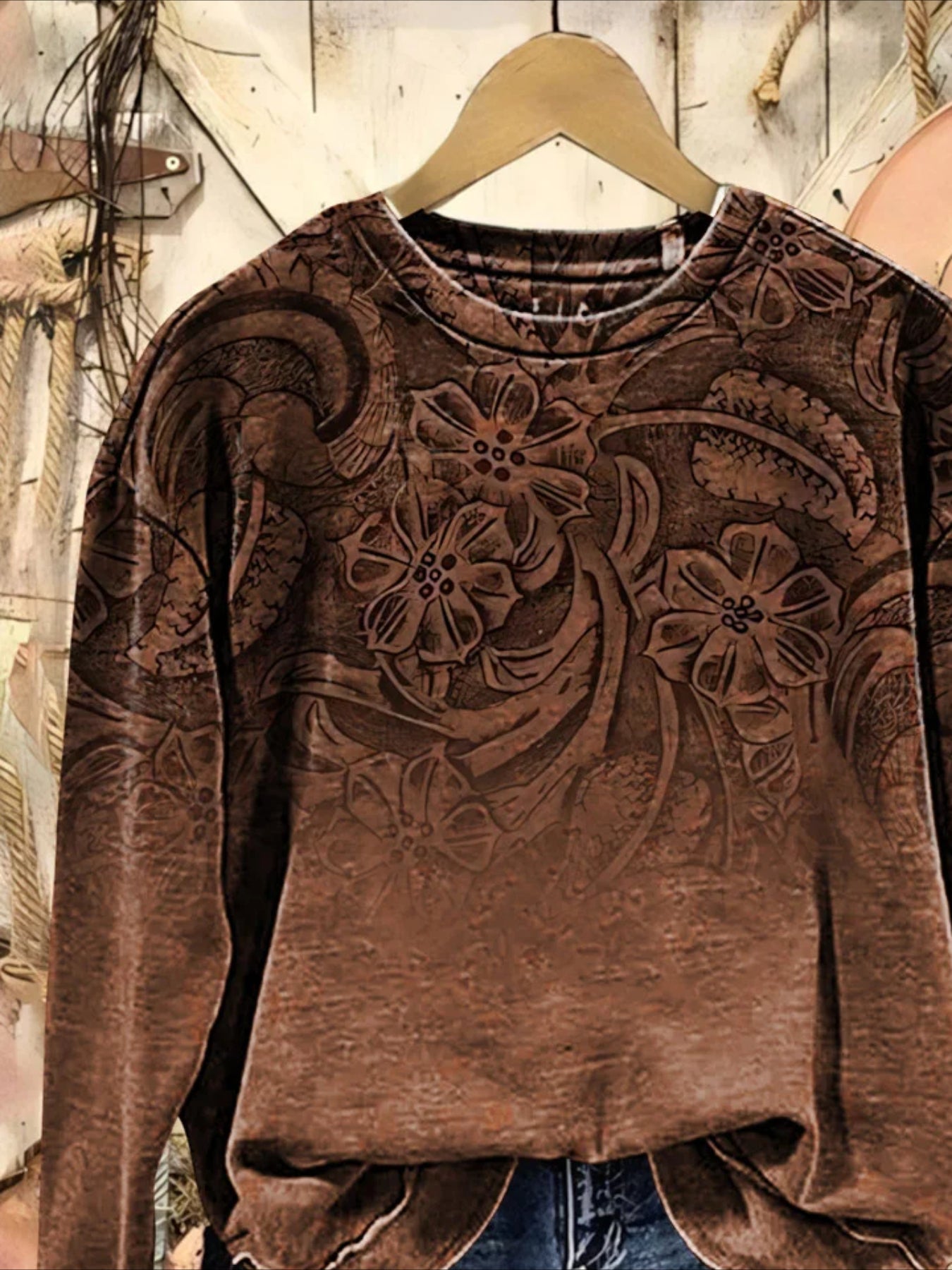 Floral Casual Daily Loose Sweatshirts