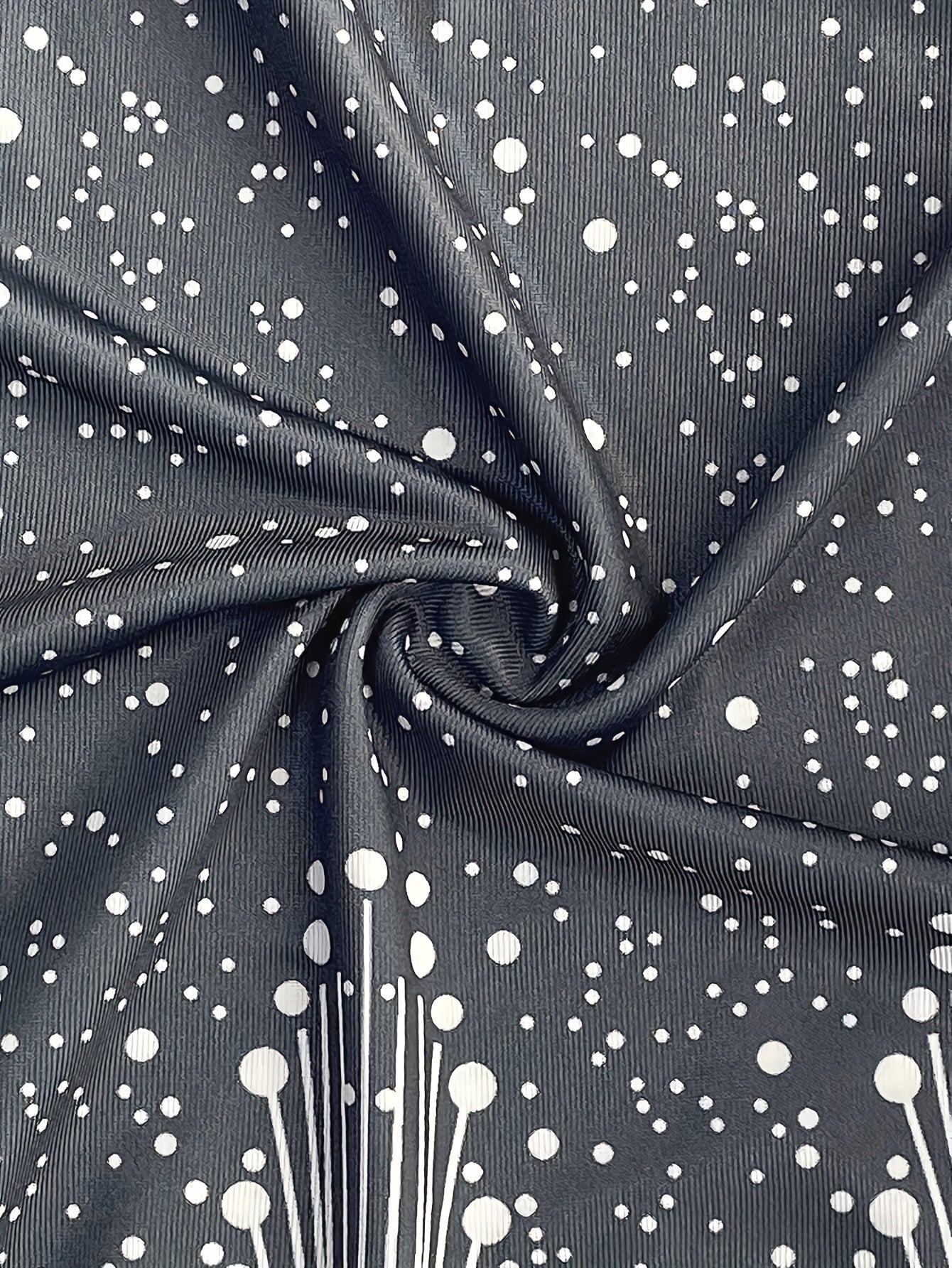 Polka Dot & Geo Print Tank Dress, Casual Sleeveless V Neck Dress