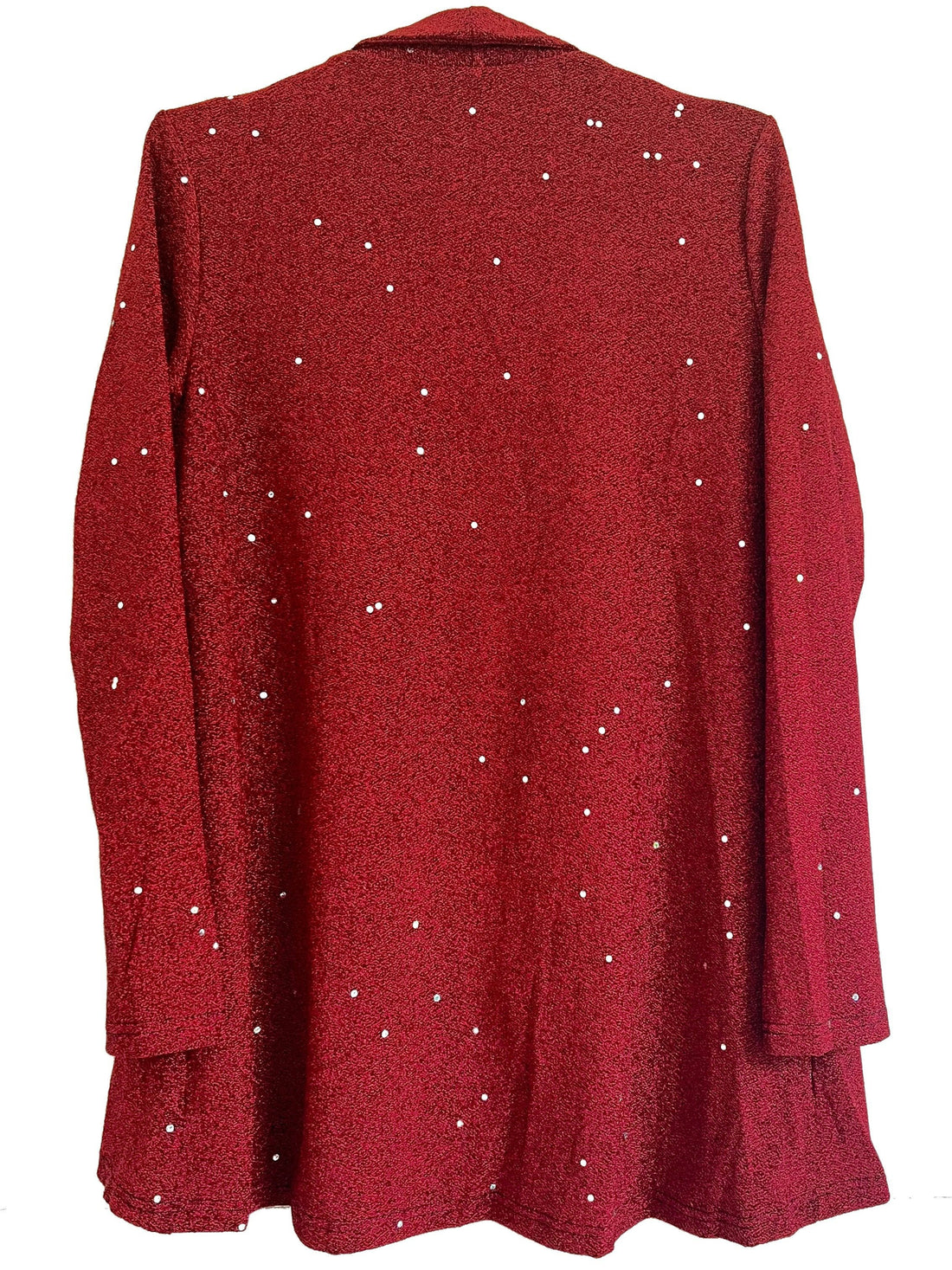 Elegant Sequin Embellished Women'S Cardigan - Long Sleeve, Open Front, Solid Color