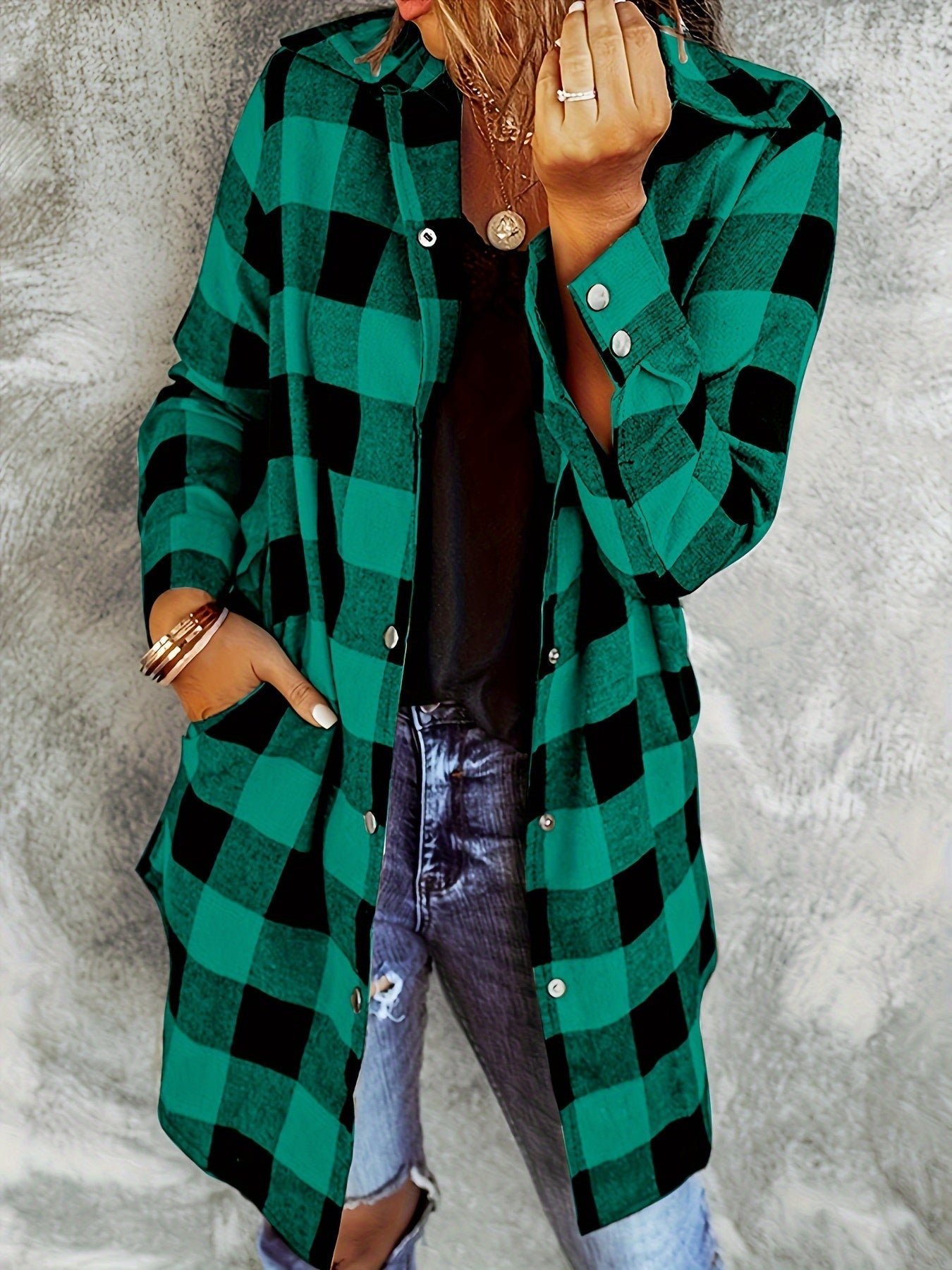 Stylish Plaid Long Sleeve Button Front Blouse - Women's Casual Shirt - Soft, Breathable, Relaxed Fit