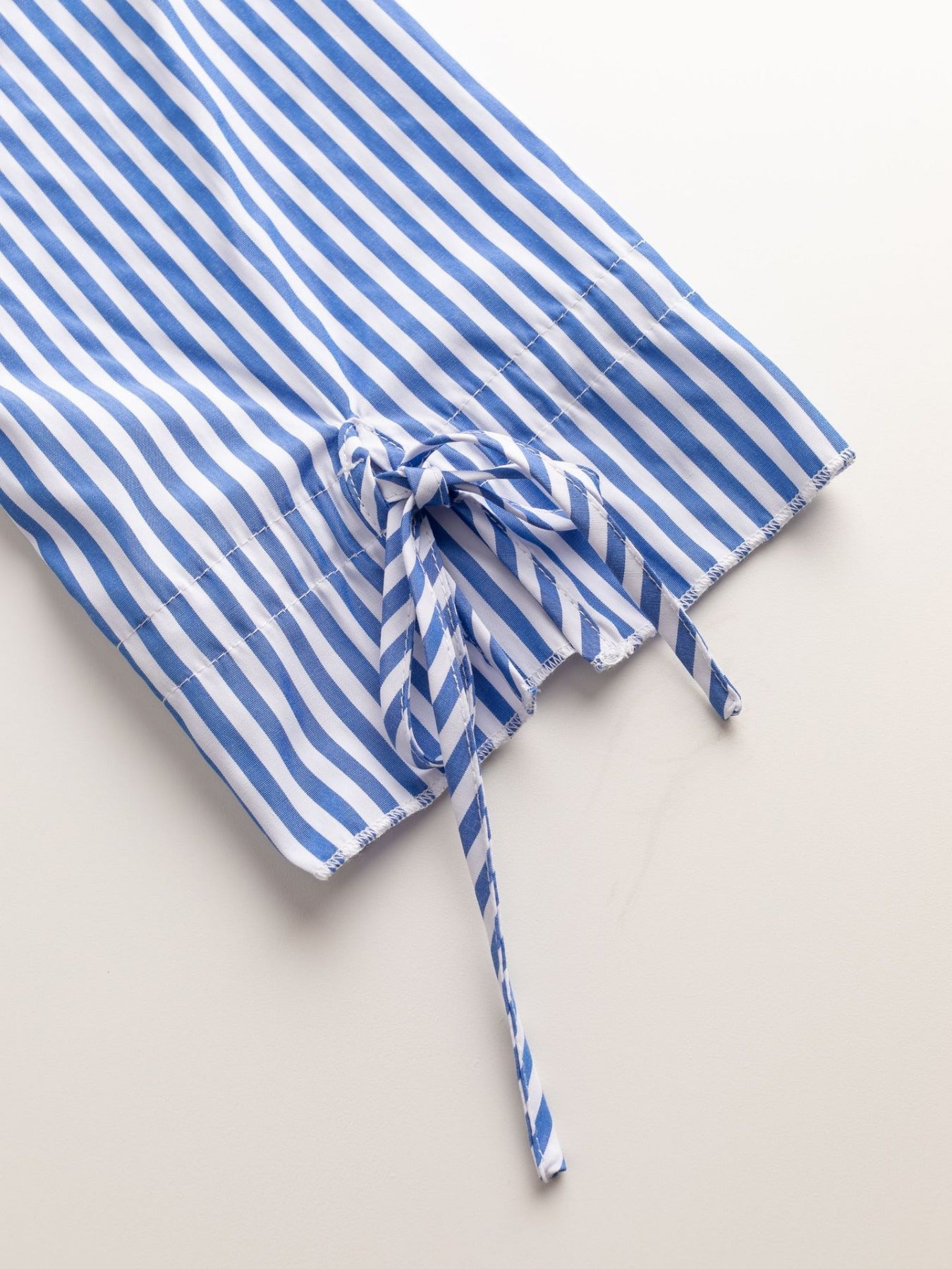 Striped Print Crew Neck Blouse, Elegant Half Sleeve Back Button Blouse