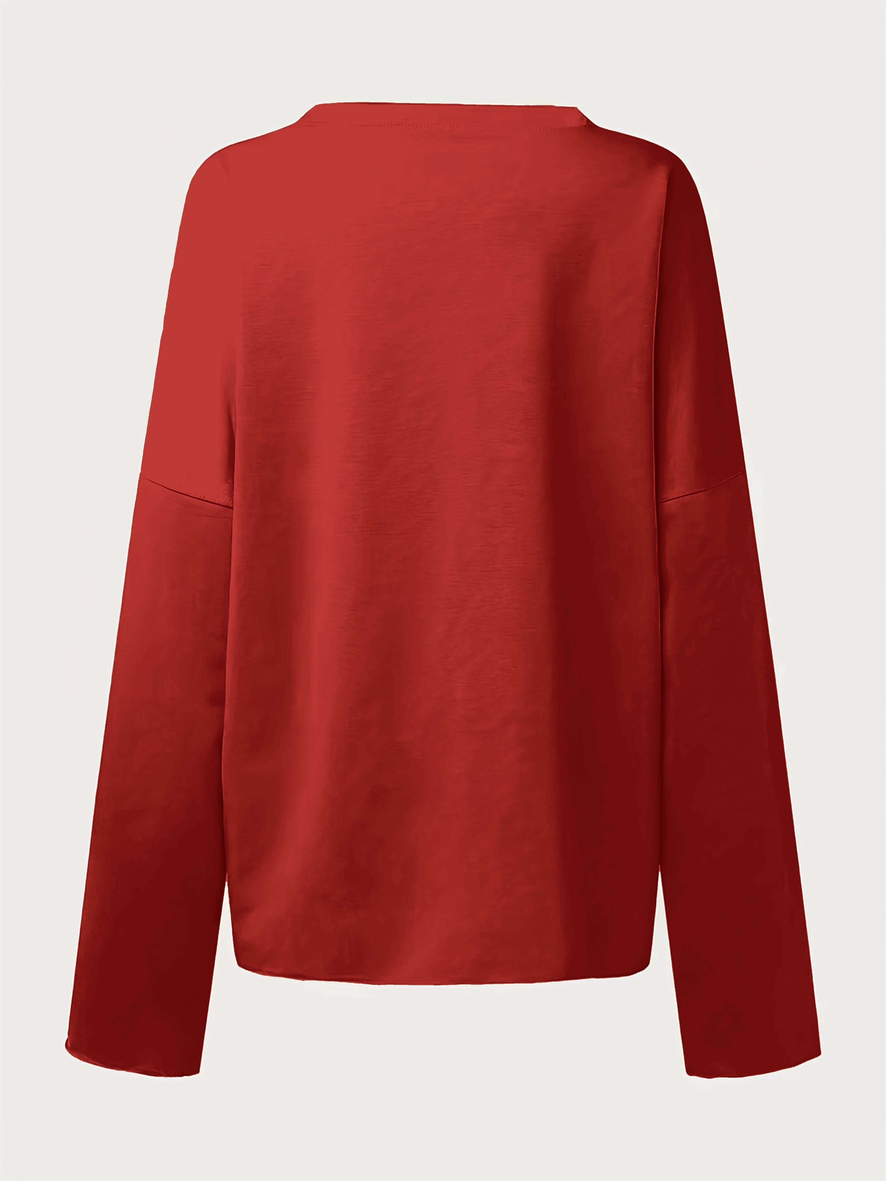 Solid Crew Neck Sweatshirt, Casual Long Sleeve Sweatshirt
