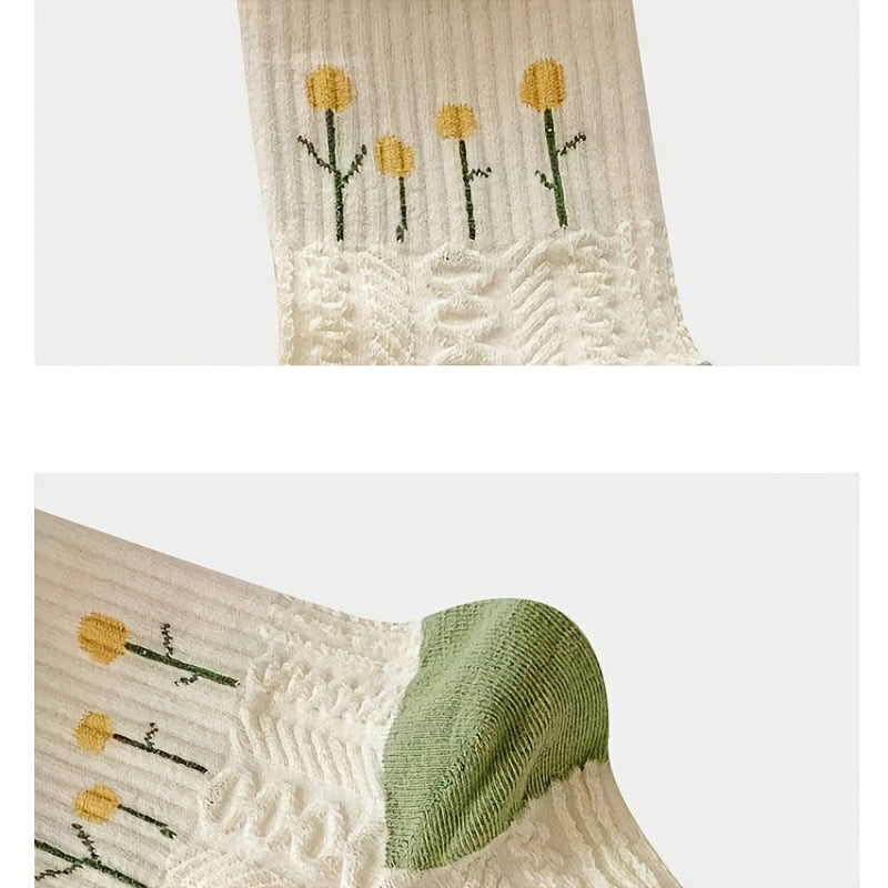 Free Gift Retro Floral Socks , Texture Solid Socks