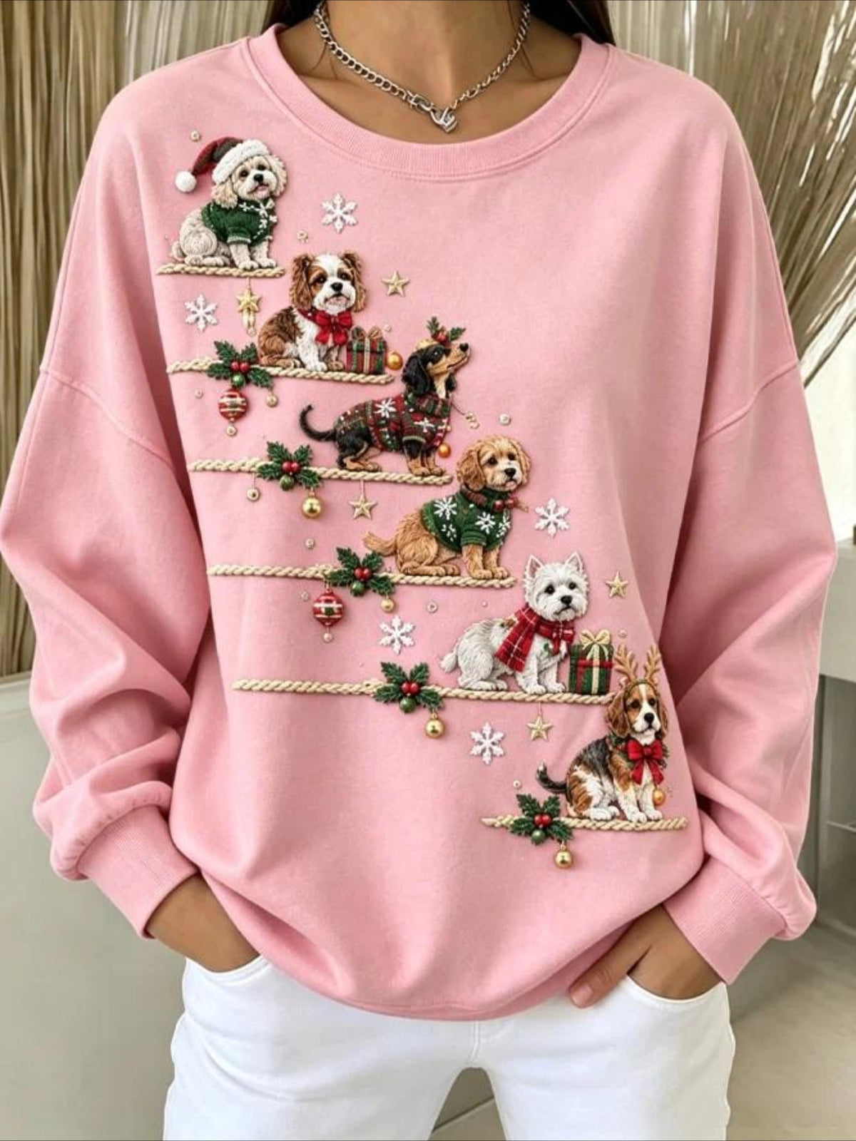 Christmas Crew Neck Long Sleeve Sweatshirt