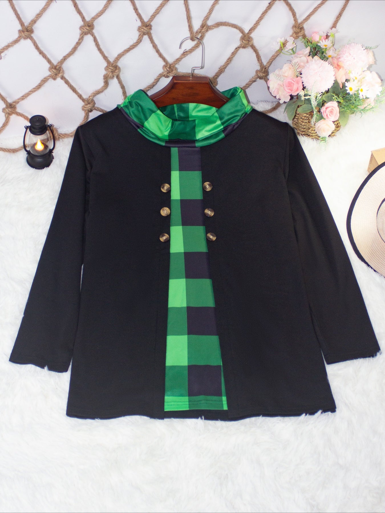 Chic 2-in-1 Plaid Print T-Shirt Top