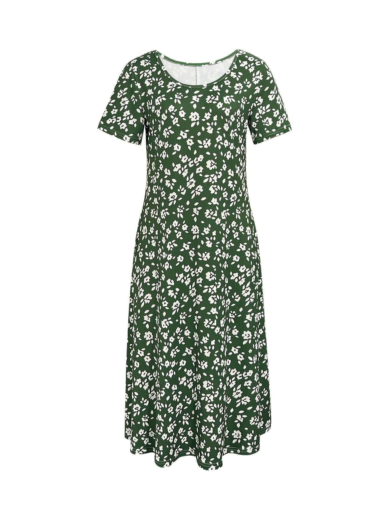 Chic Floral Print V-Neck Sleeveless Midi Dress