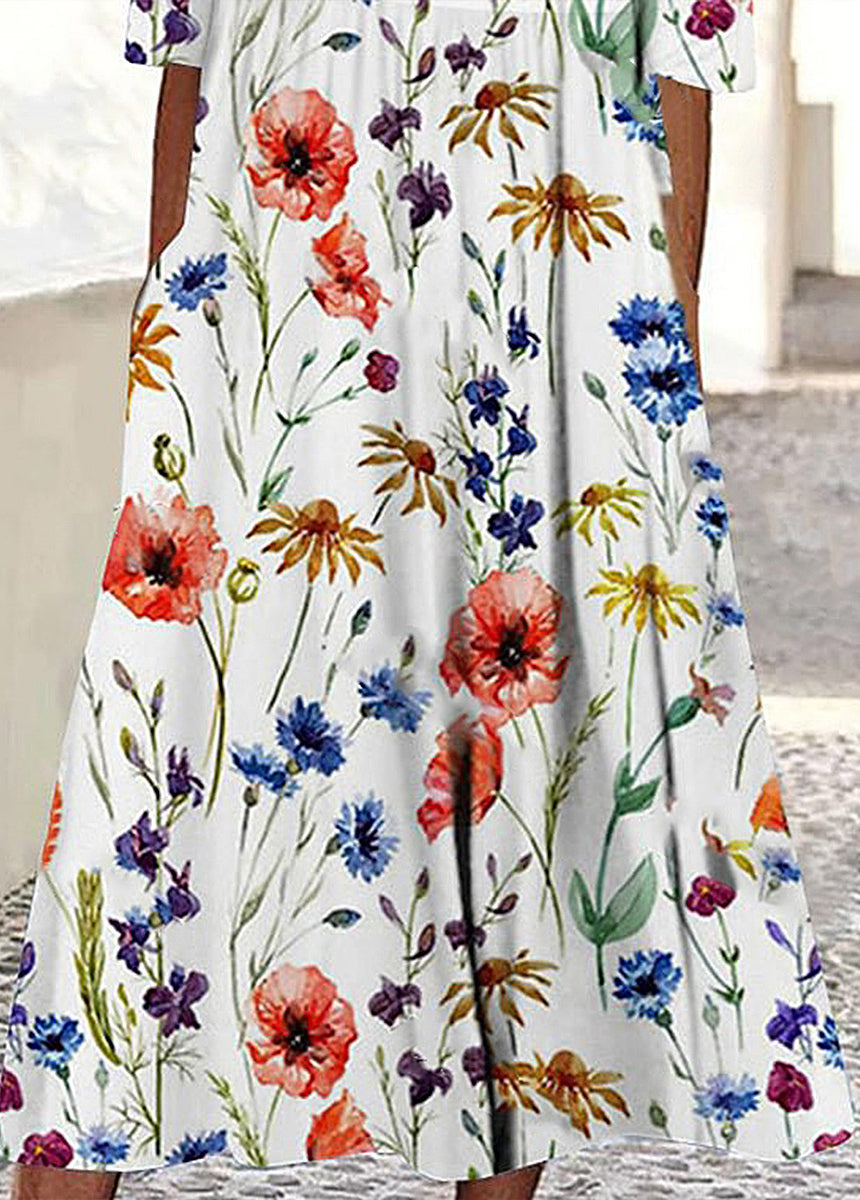 Crewneck Printed Pocket Dress