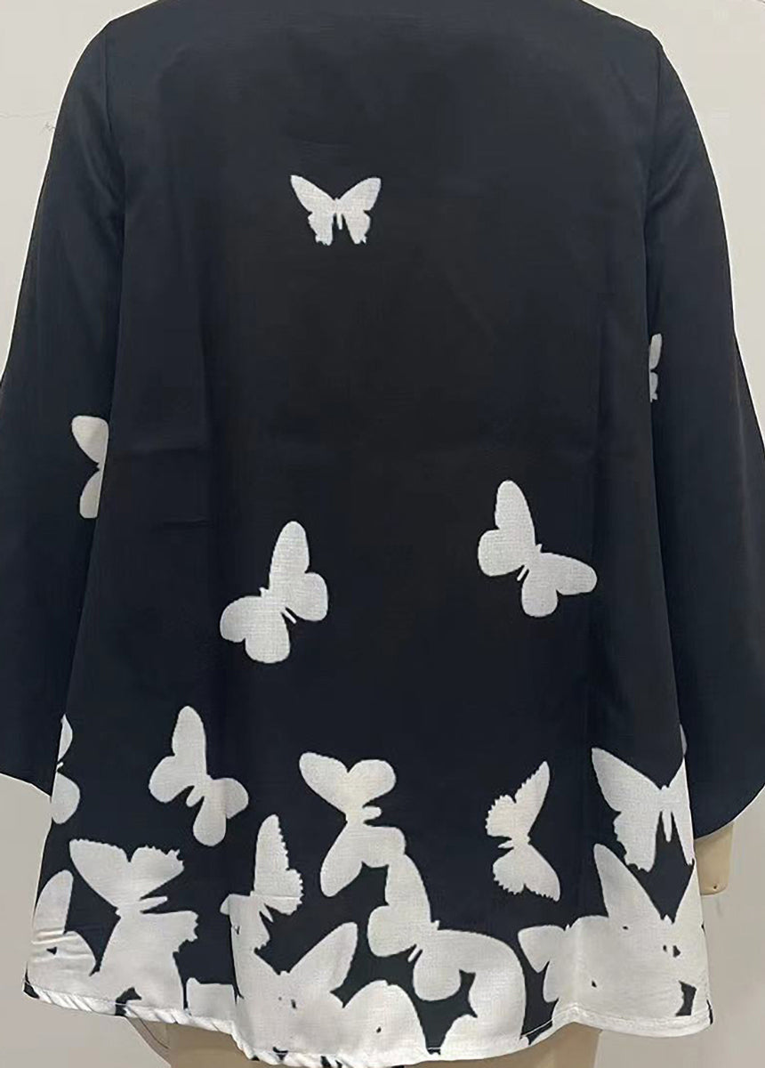 Geometric Print Long Sleeve Stitching Crewneck Shirt