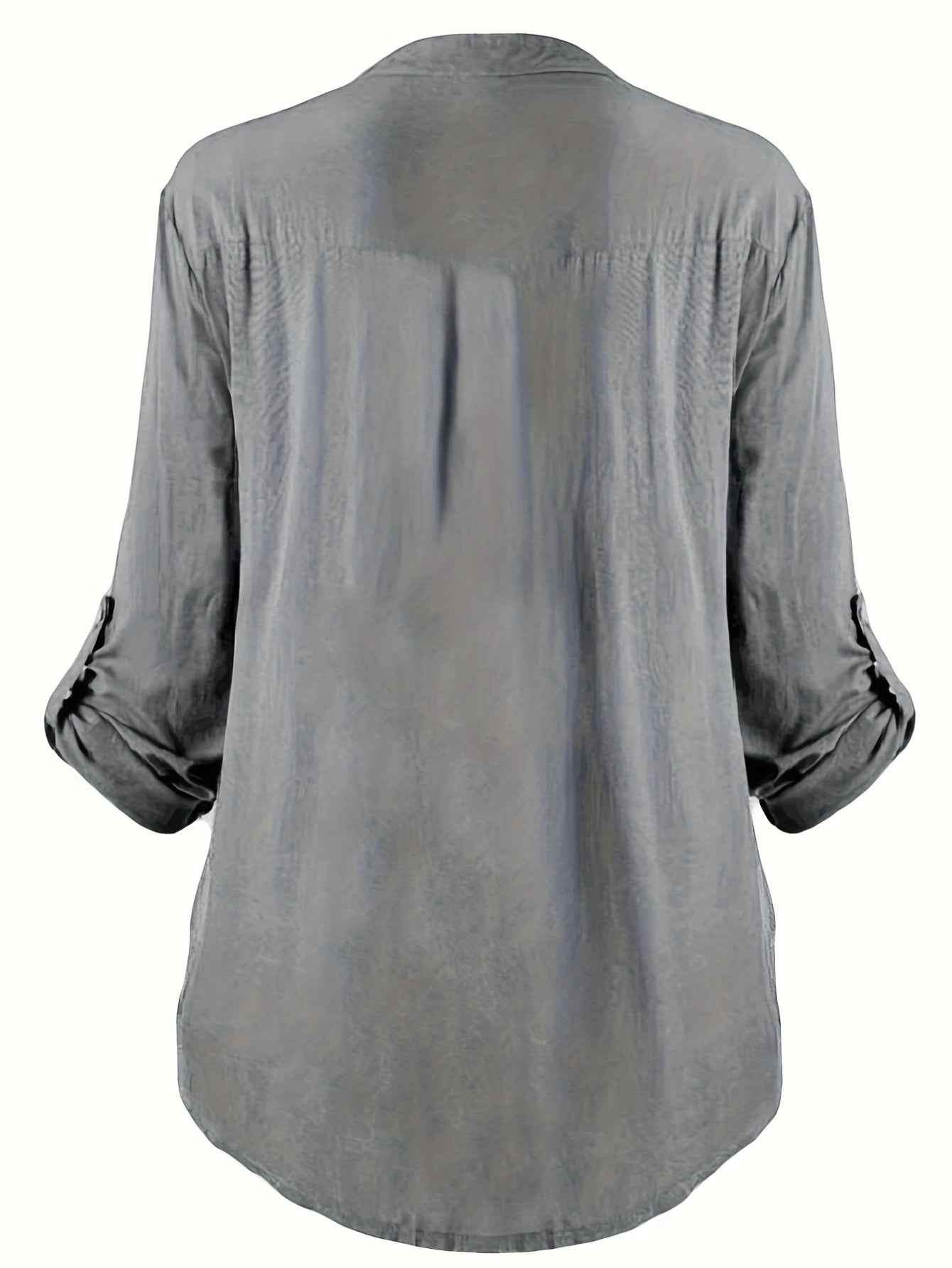 Vintage Lace Splicing Button Front Blouse - Half Sleeve Notched Neck Top