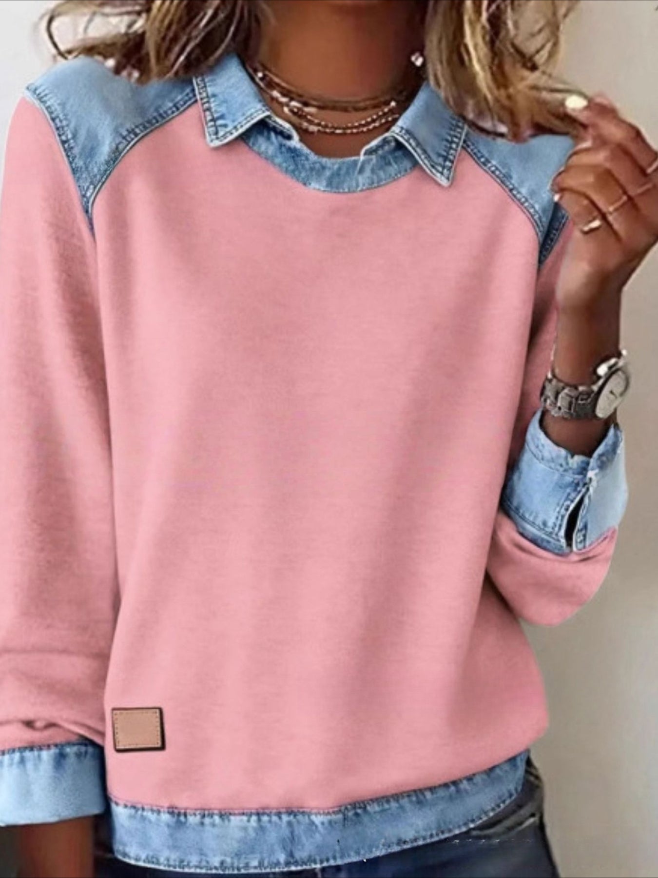 Color Block Stylish Casual Long Sleeve Shirt