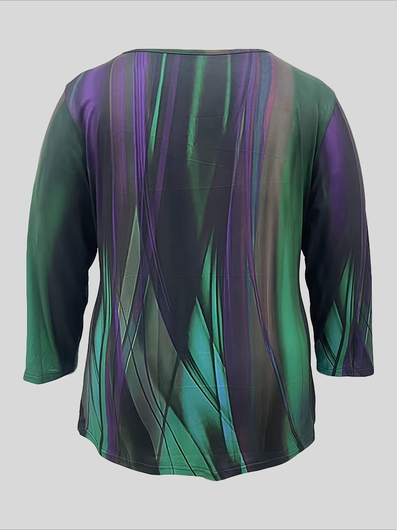 Allover Print T-Shirt, Casual Crew Neck Top