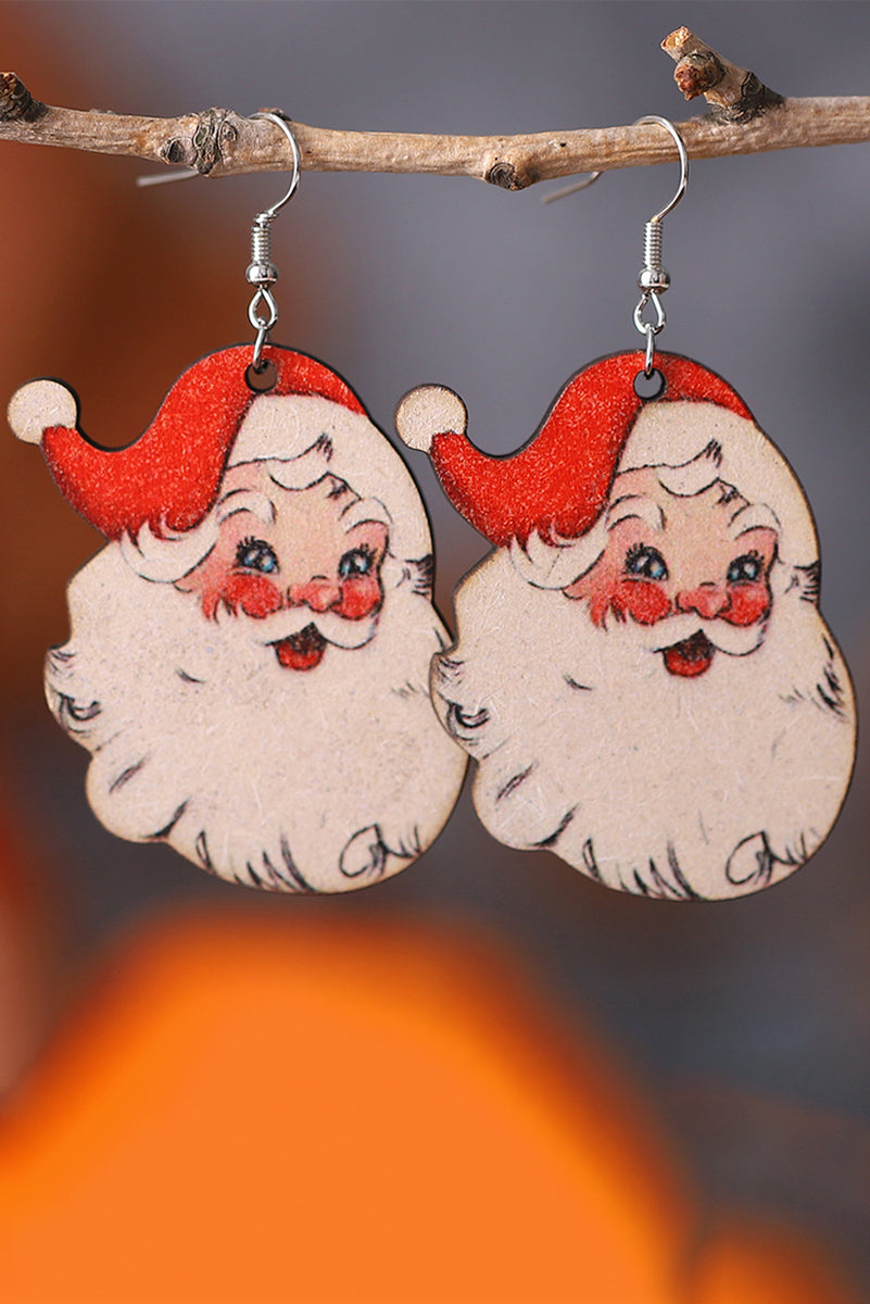 Fiery Red Santa Clause Christmas Earrings
