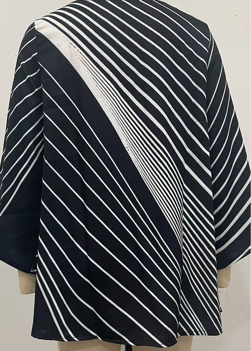 Geometric Print Long Sleeve Stitching Crewneck Shirt