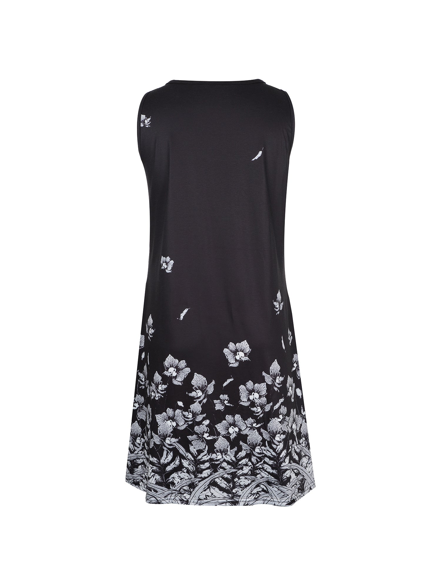 Floral Print Sleeveless Crew Neck Dress, Party Bodycon Loose Stylish Dress