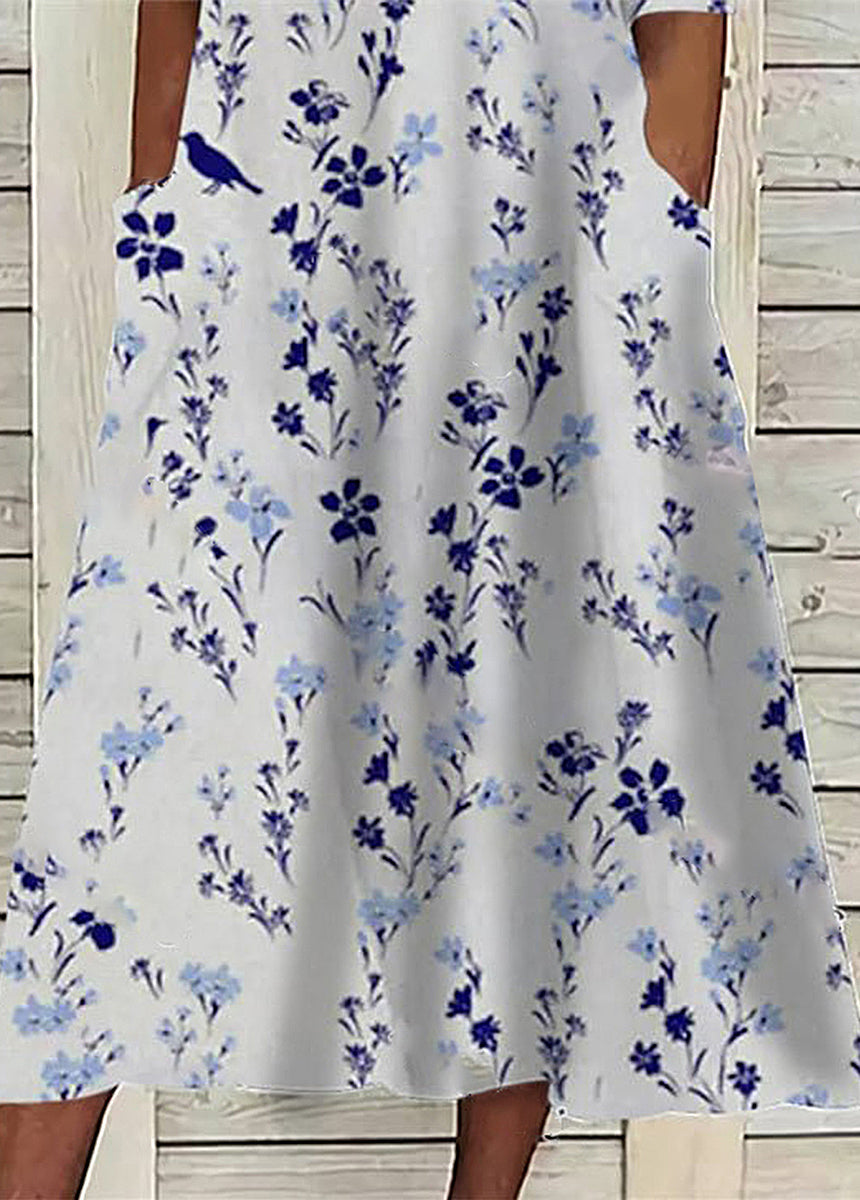 Crewneck Printed Pocket Dress