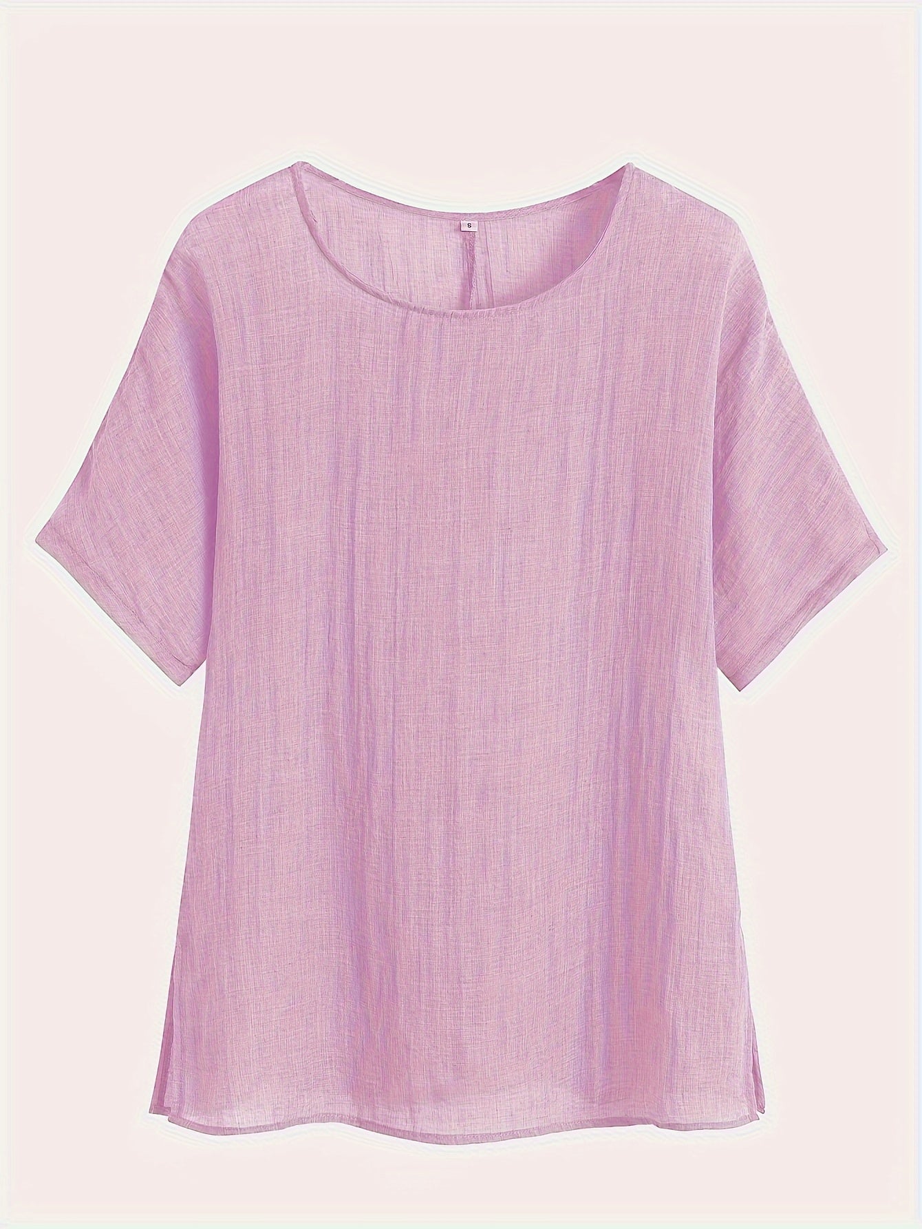 Solid Crew Neck T-Shirt, Casual Short Sleeve Loose Comfy Top