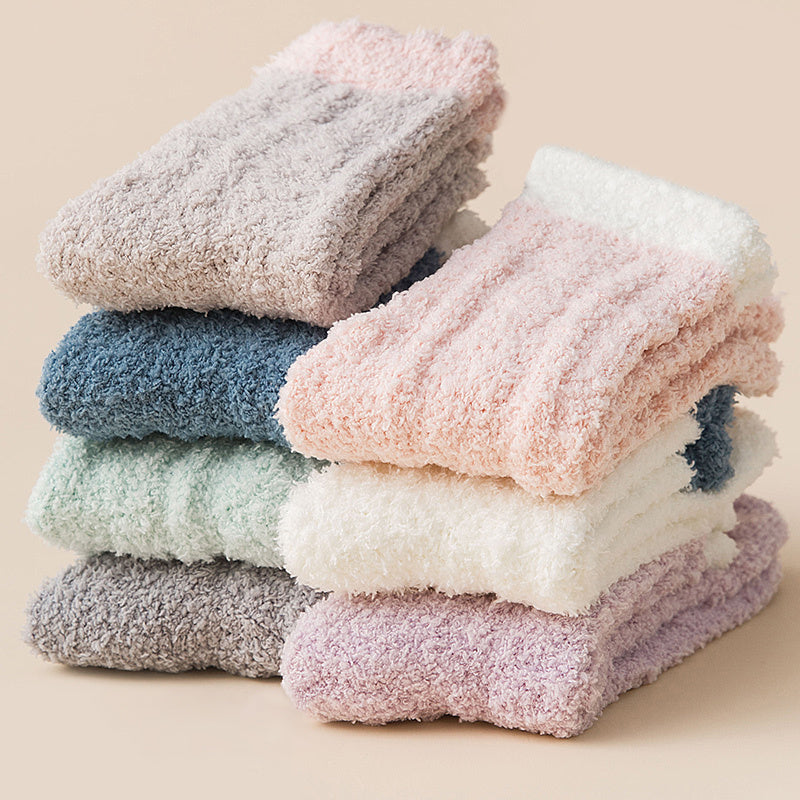 Free Gift Thickened Fuzzy Socks, Comfy & Warm Mid Tube Socks, Women's Stockings & Hosiery