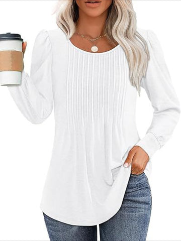 Women's Ribbed Square Neck Long Sleeve T-Shirt