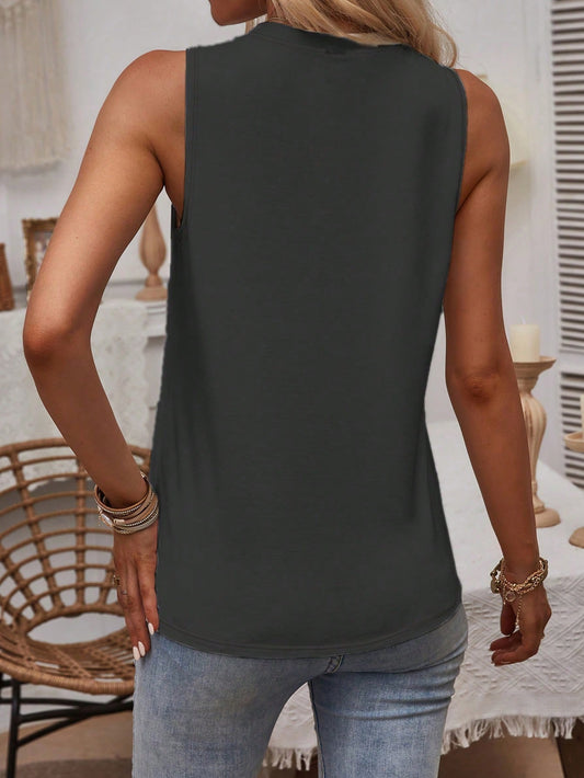 Sunrise Easy Line Drawing Printed Casual Round Neck Tank Top