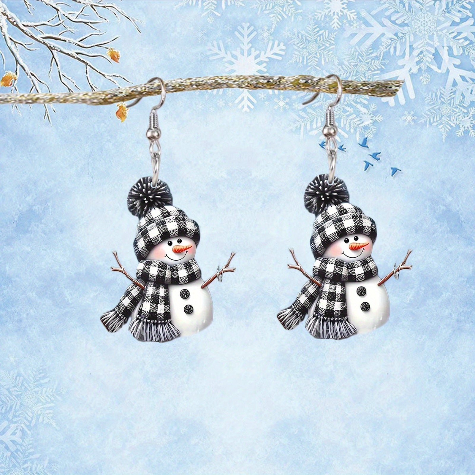 Charming Snowman Acrylic Dangle Earring