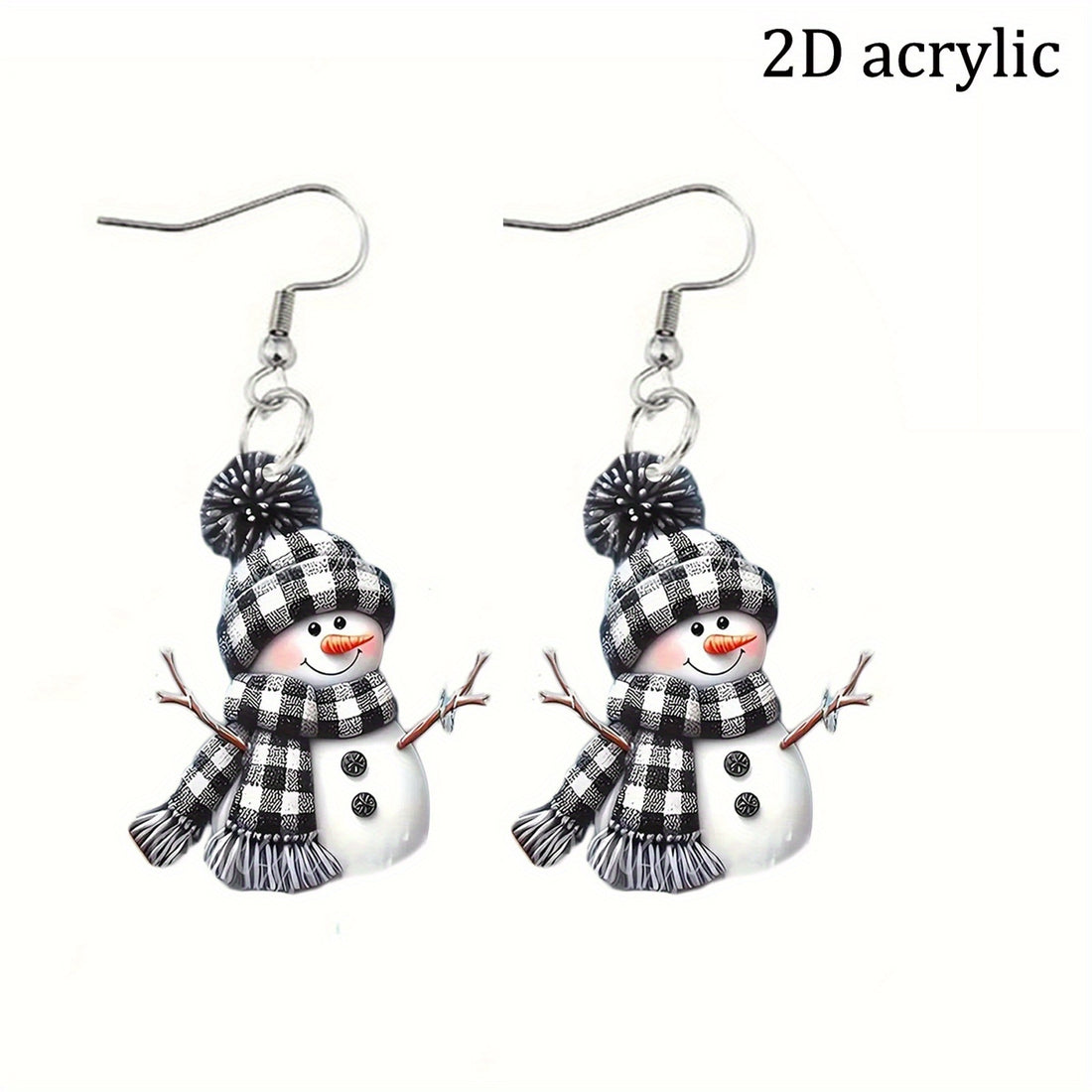 Charming Snowman Acrylic Dangle Earring