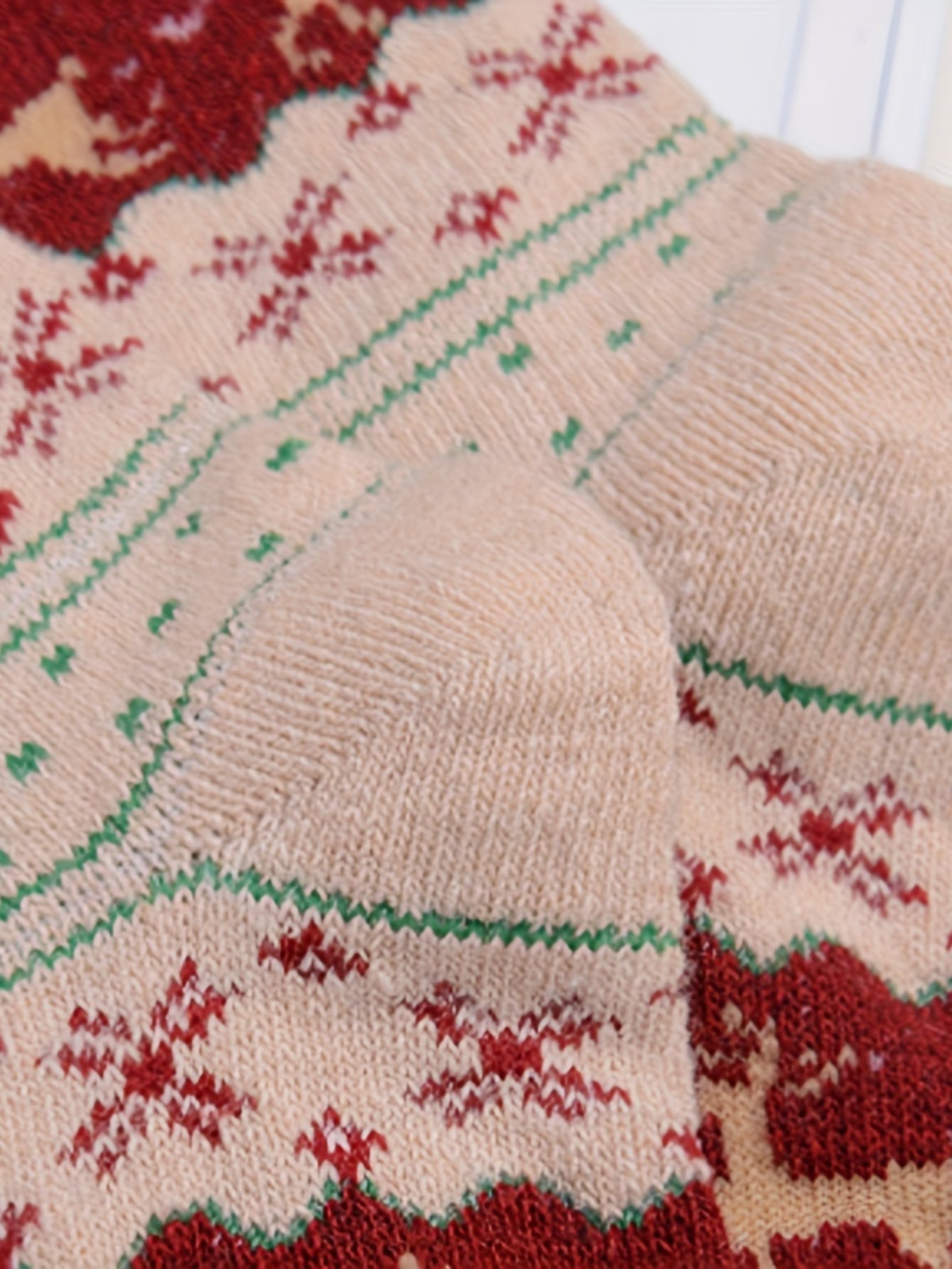 5 Pairs Christmas Elk Print Socks, Comfy & Warm Mid Tube Socks