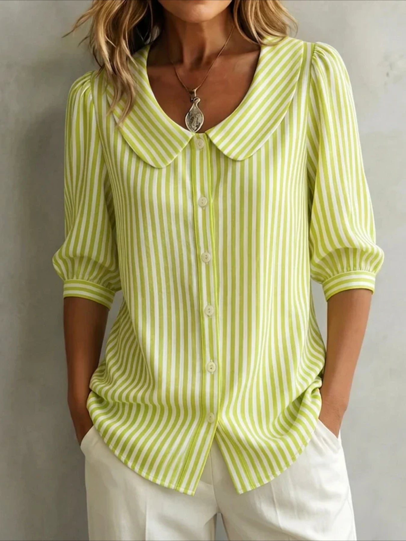 Crew Neck Short Sleeve Patterns Regular Shirt