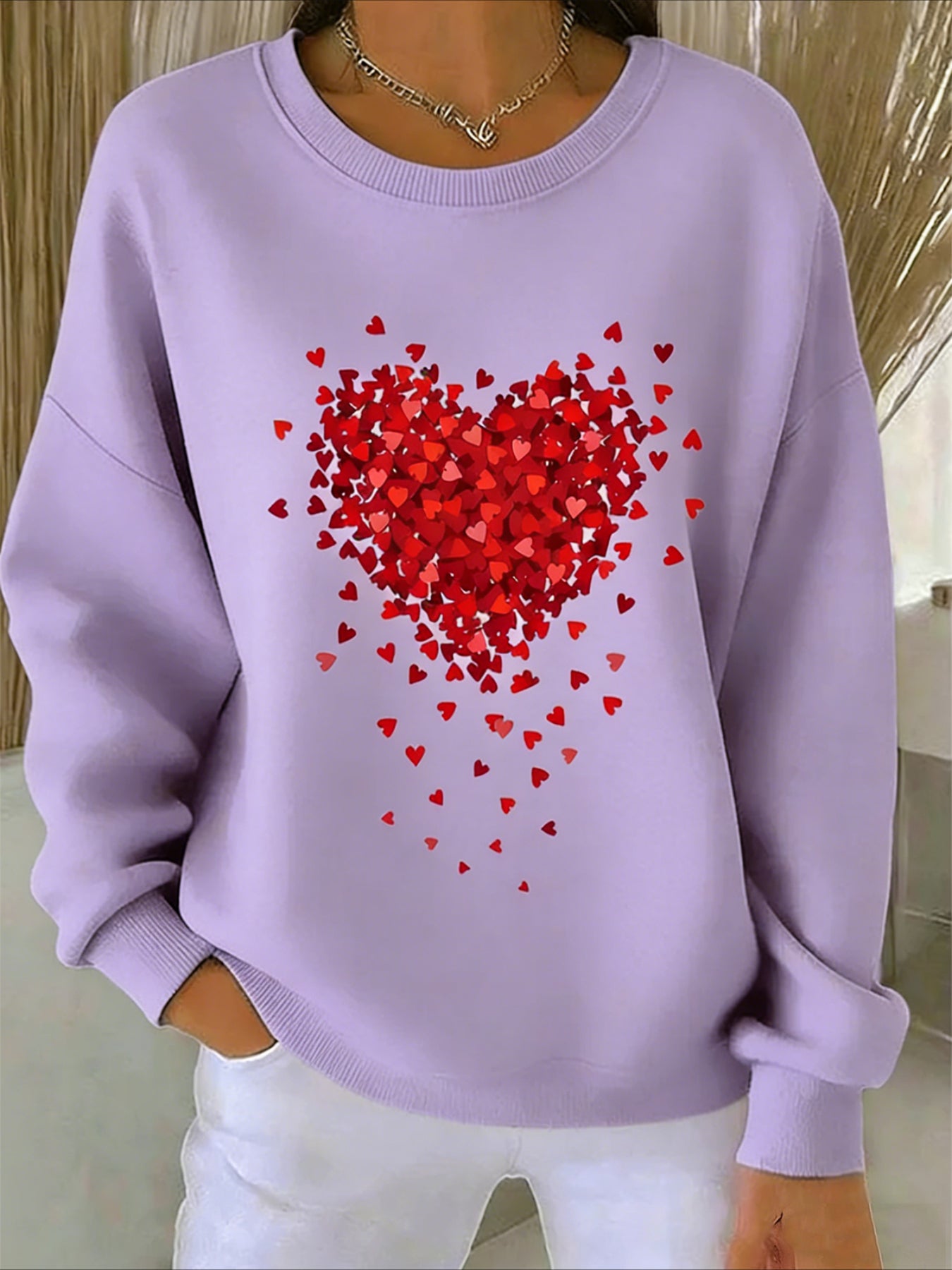 Love Casual Abstract Sweater Tee
