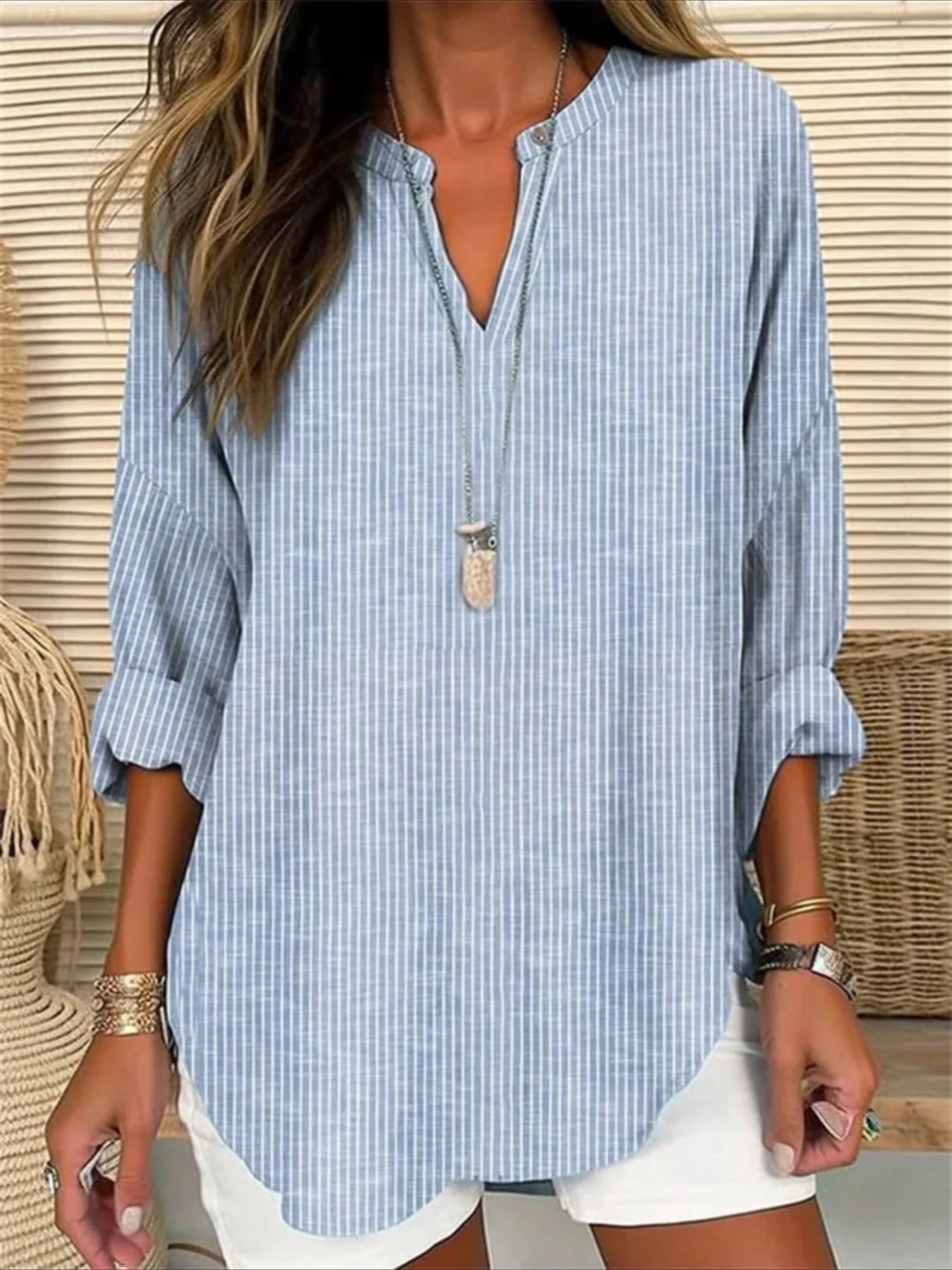 Floral Basic Casual Long Sleeve V Neck Regular Tops