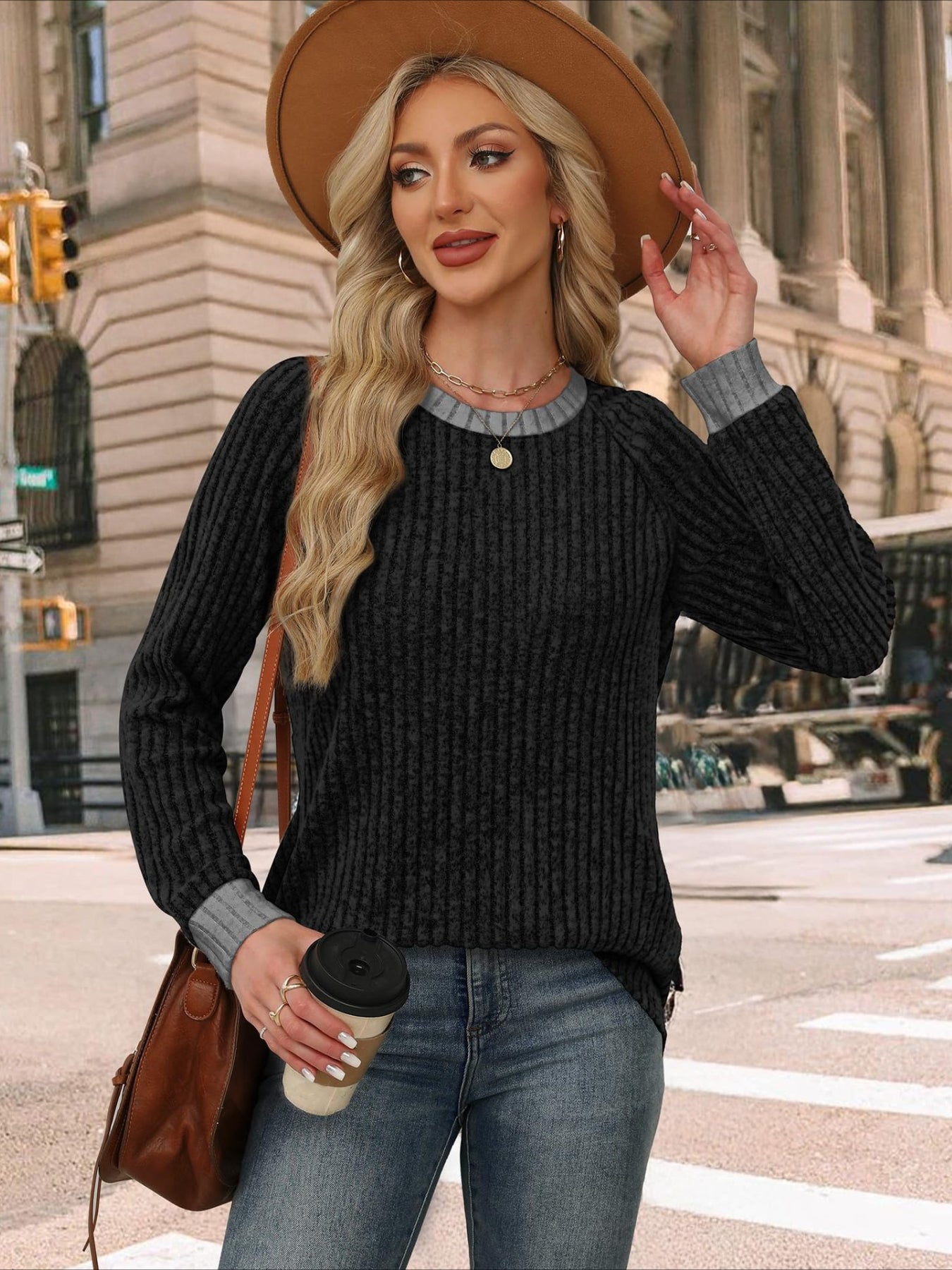Loose Casual Fluff/Granular Fleece Fabric T-Shirt