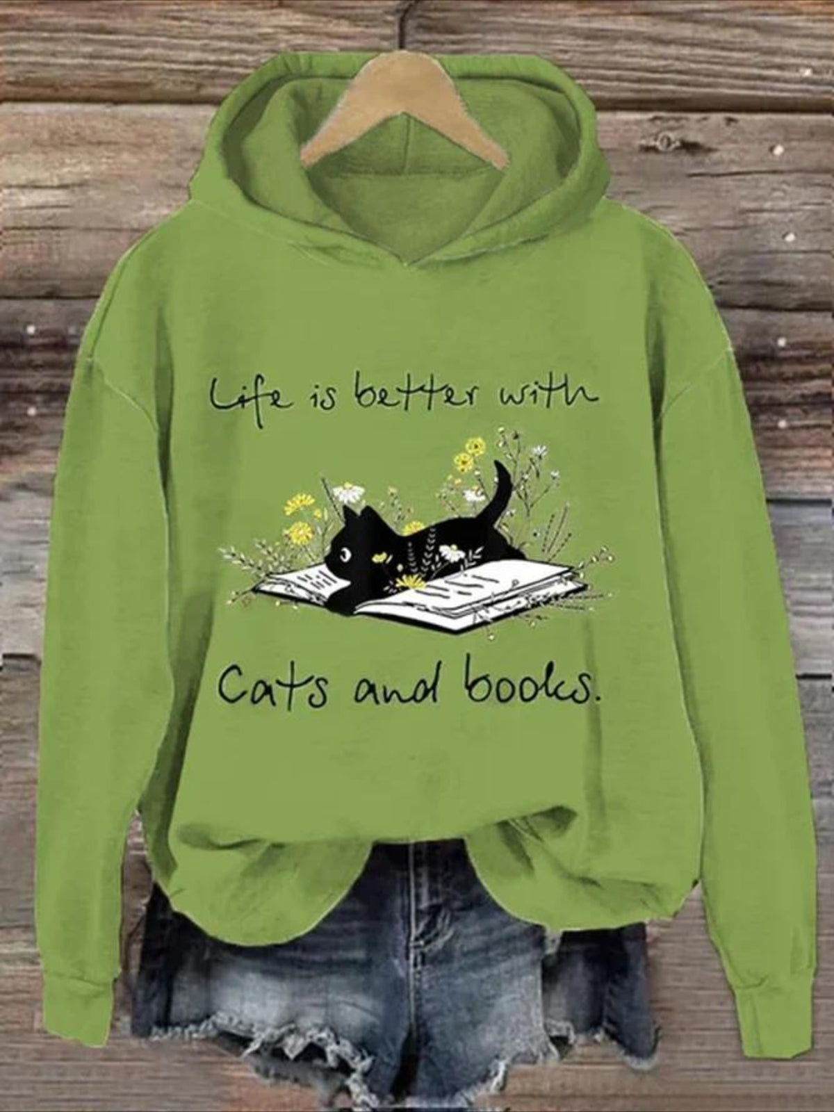 Fleece lining Long Sleeve Vintage Spring/Fall Hoodie